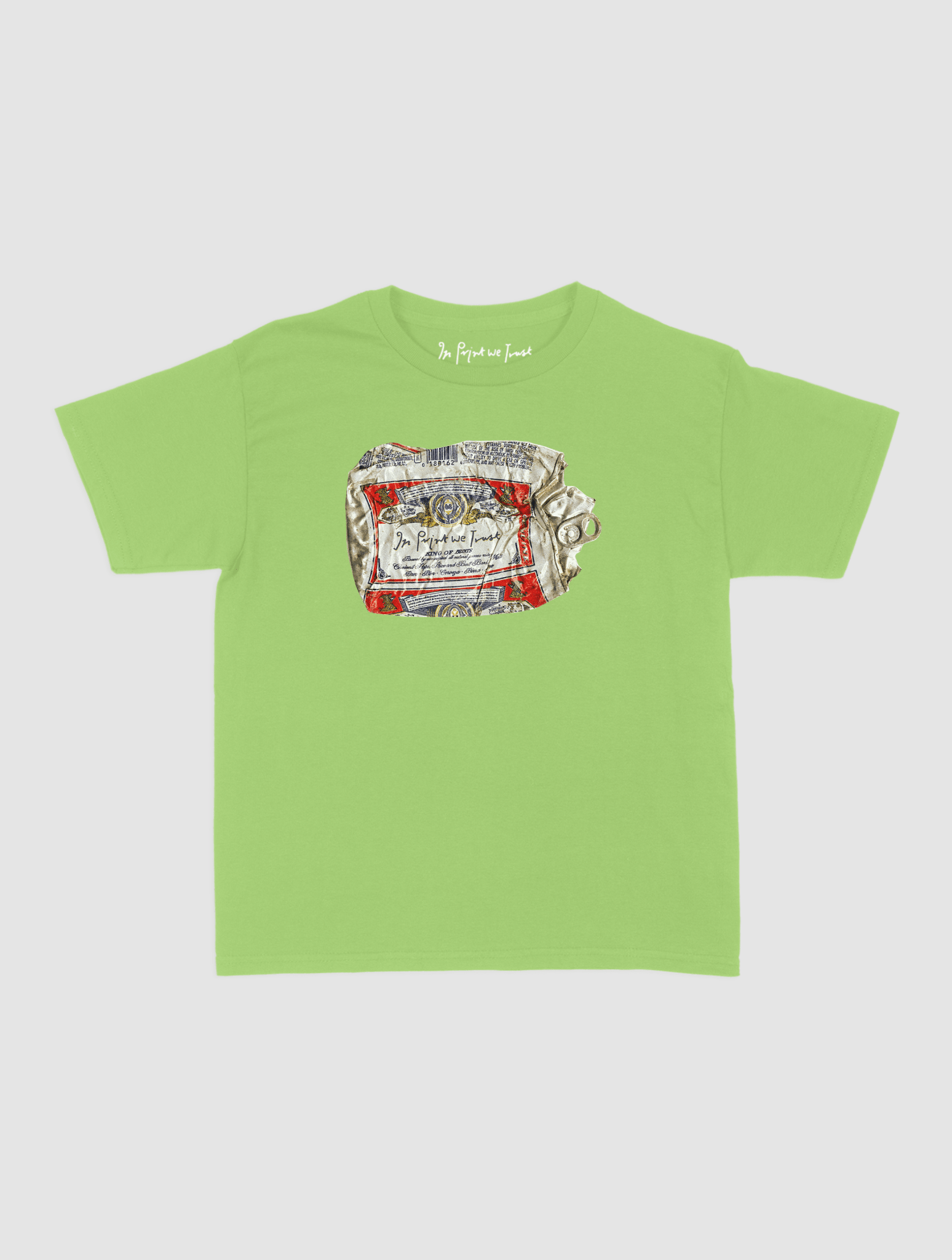 beer can baby tee - In Print We Trust