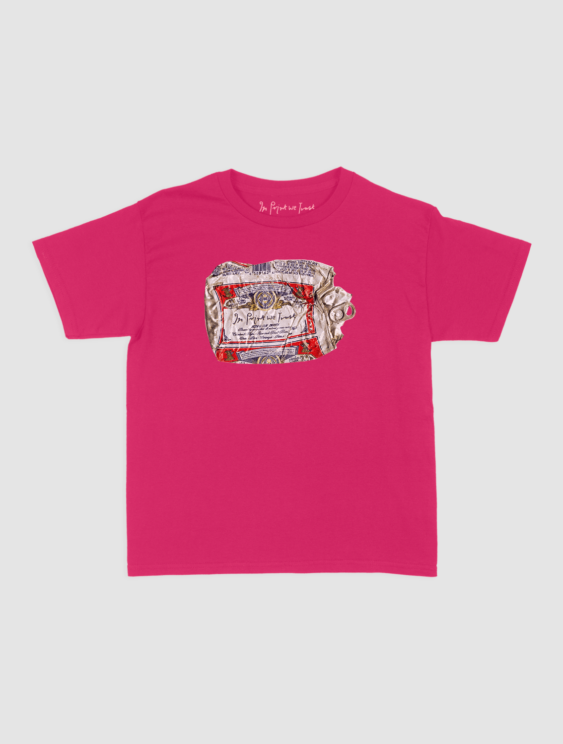 beer can baby tee - In Print We Trust