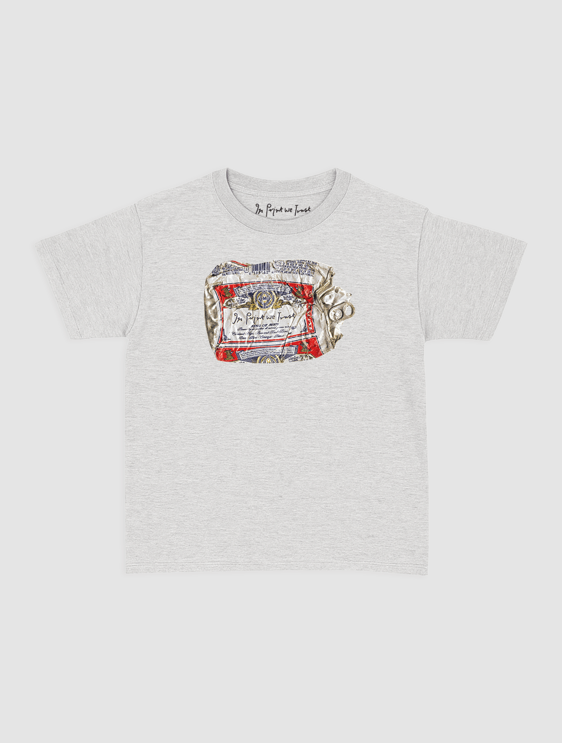beer can baby tee - In Print We Trust