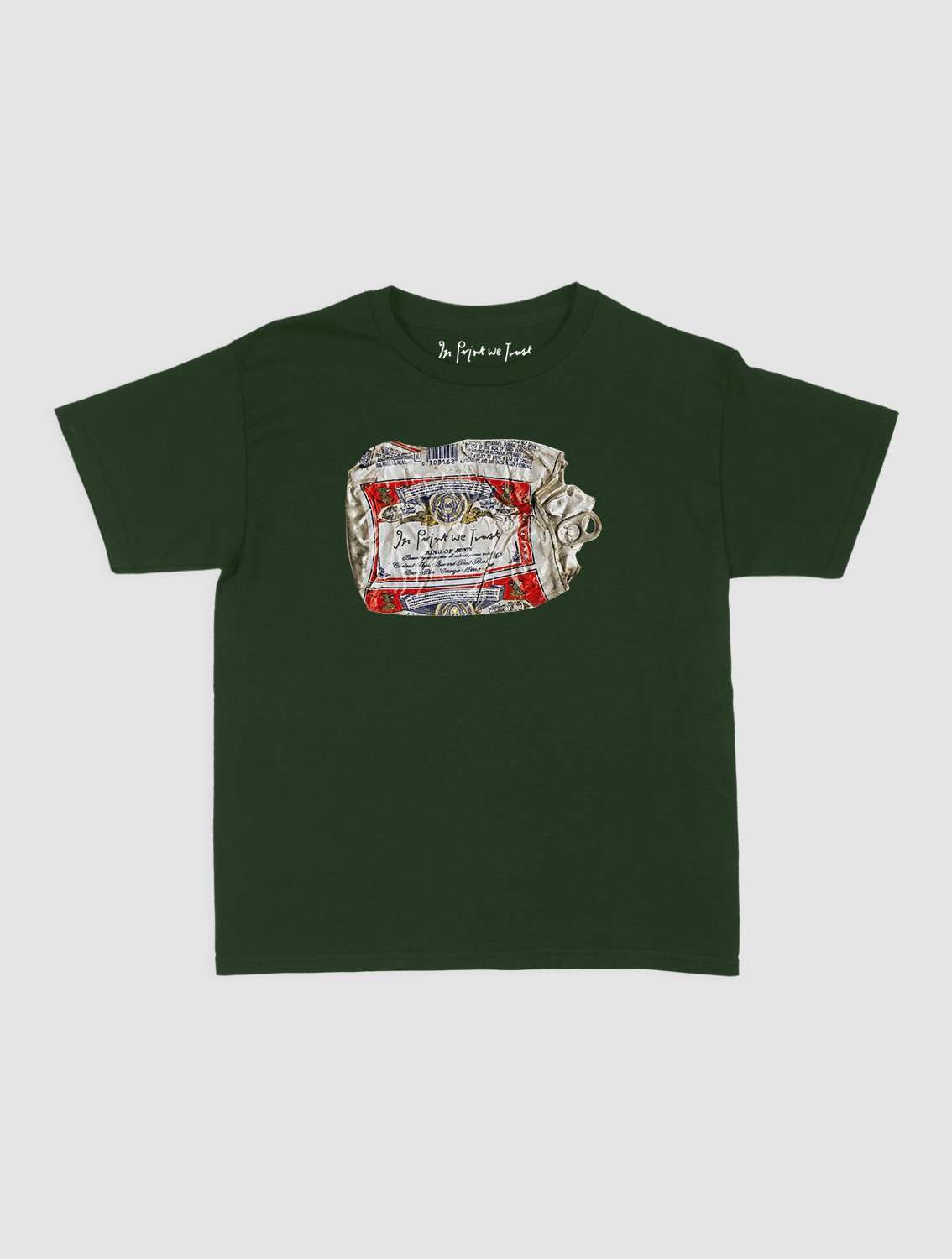 beer can baby tee - In Print We Trust