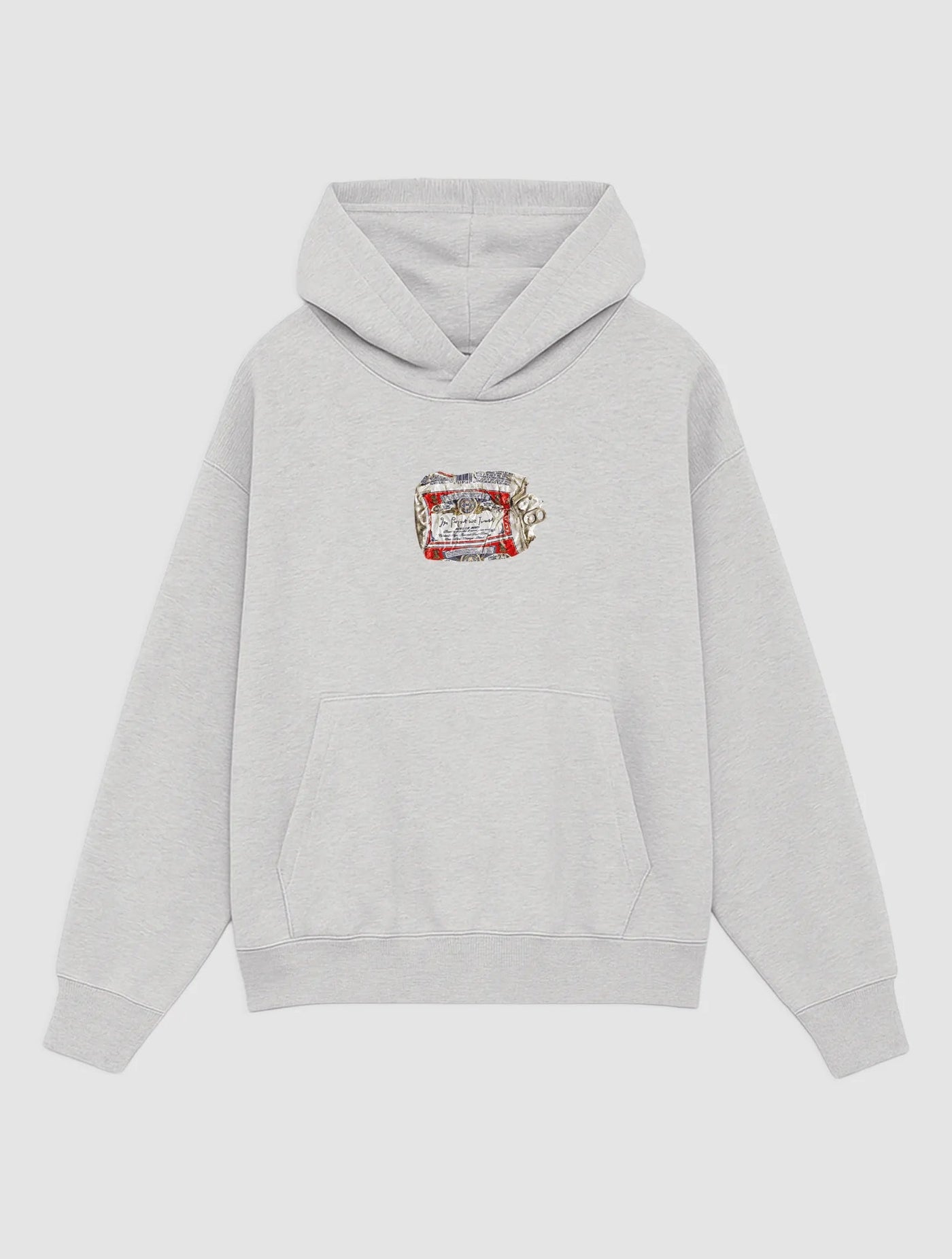 beer can grey hoodie - In Print We Trust
