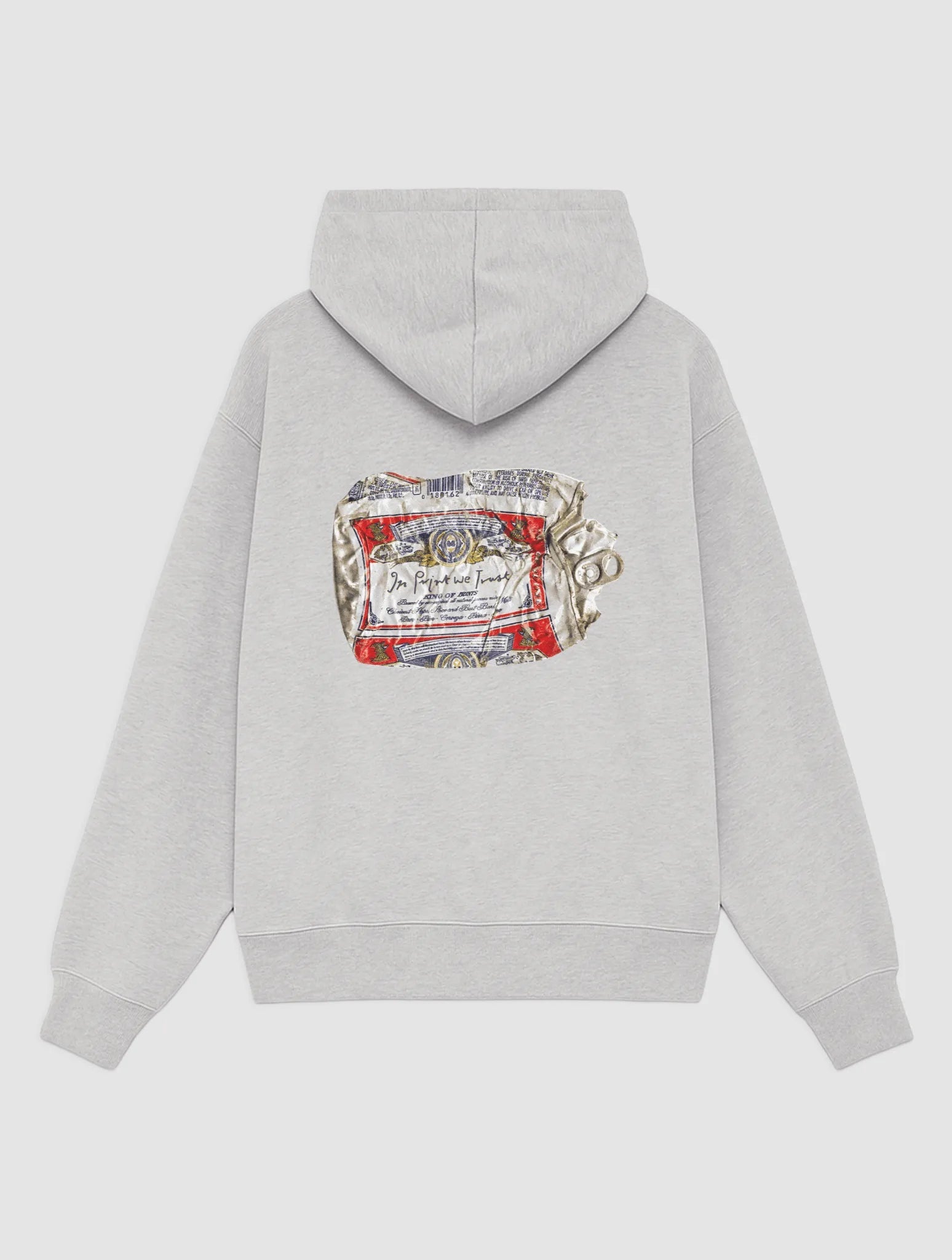 beer can grey hoodie - In Print We Trust
