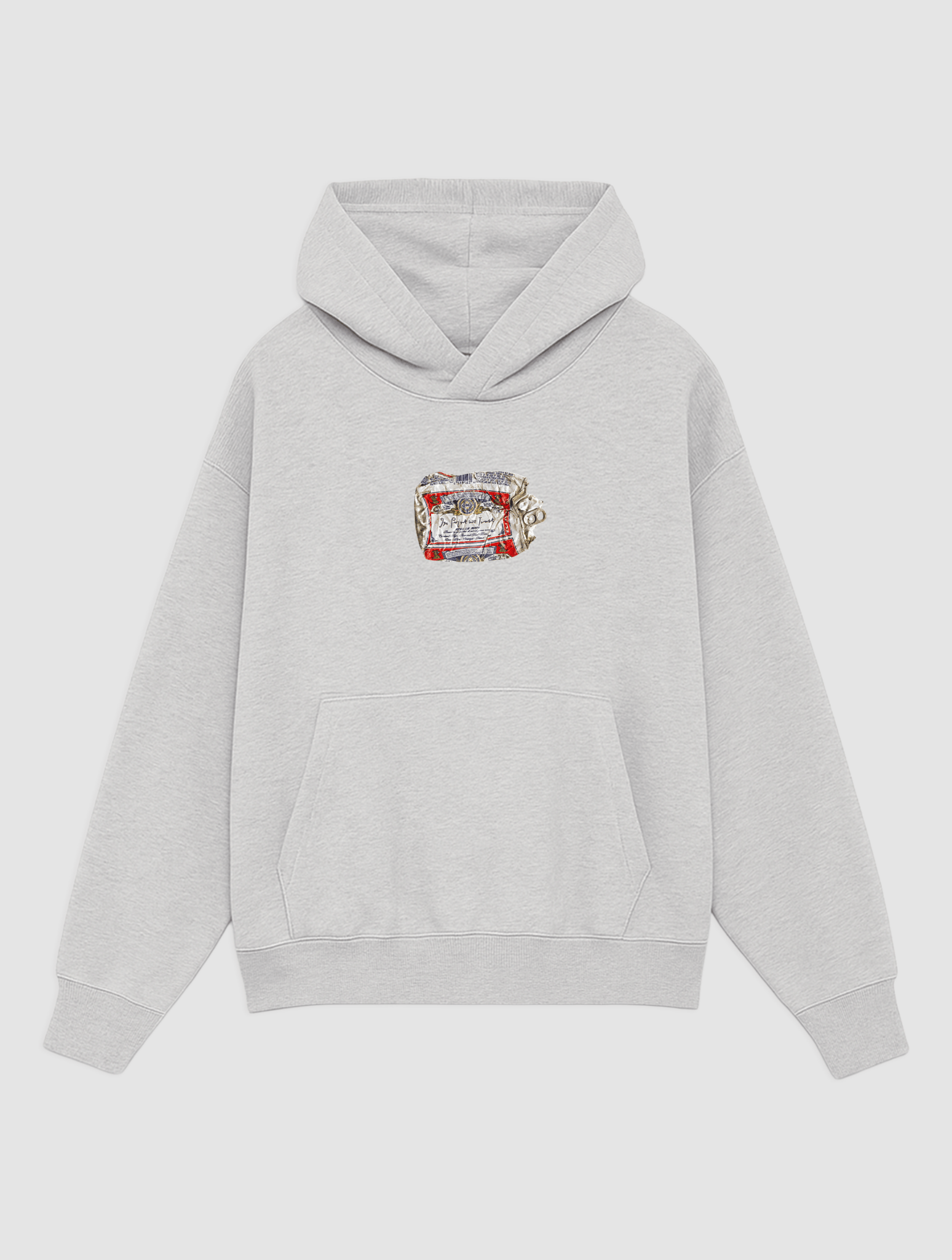beer can grey hoodie - In Print We Trust