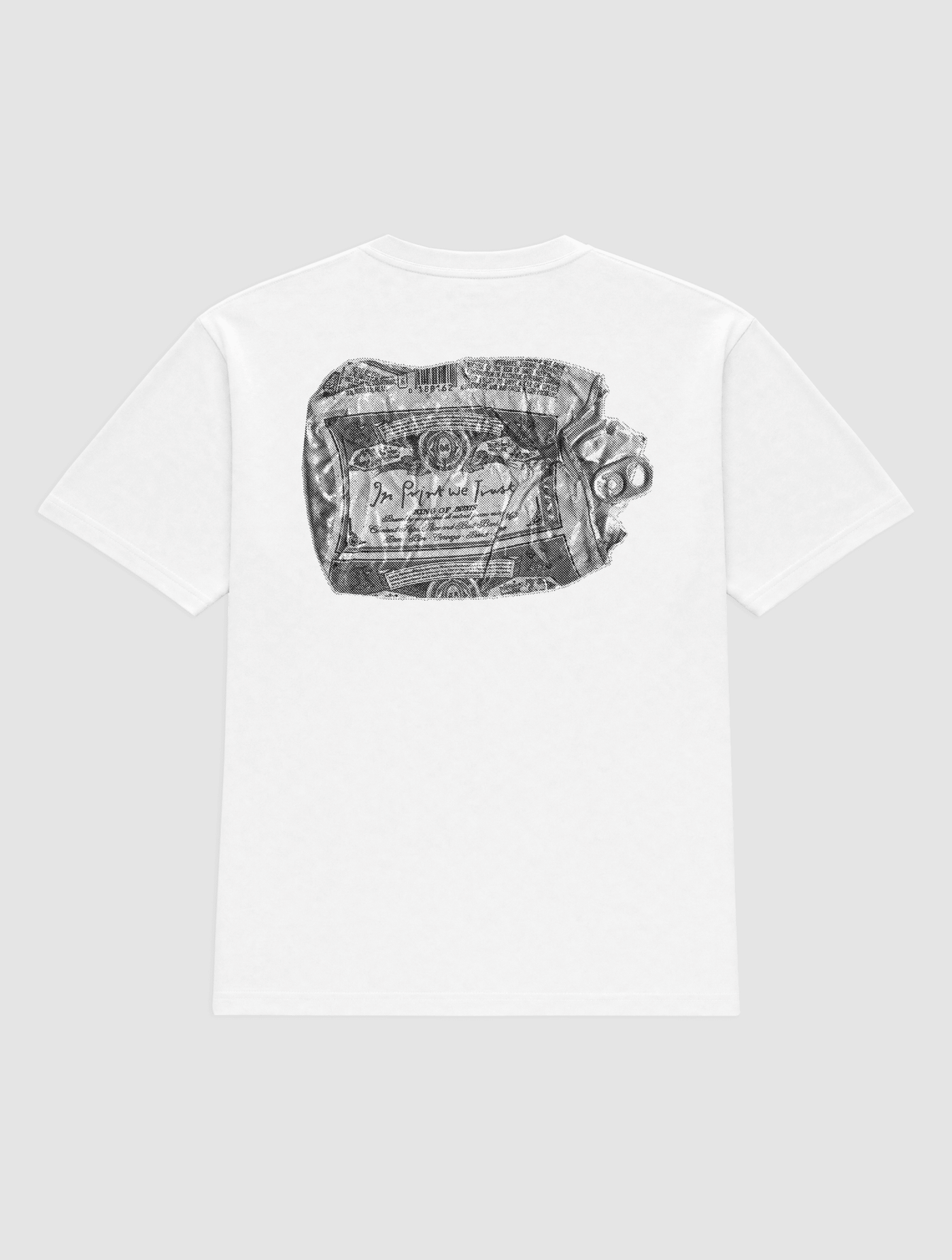 beer can heavyweight tee - In Print We Trust