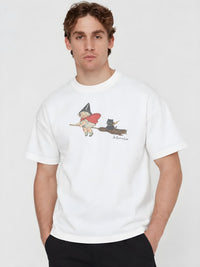 black cat heavyweight tee - In Print We Trust