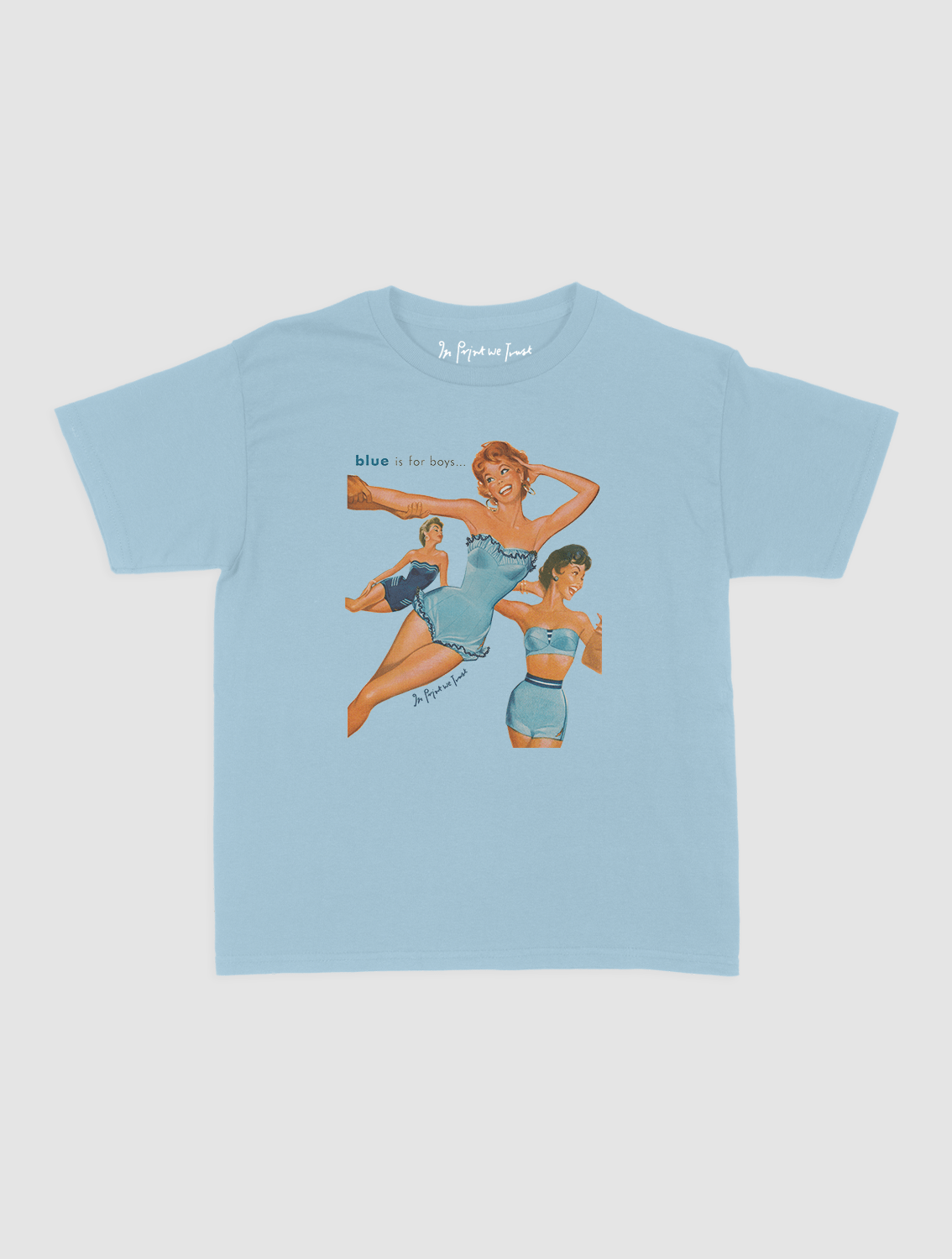 blue is for boys baby tee - In Print We Trust