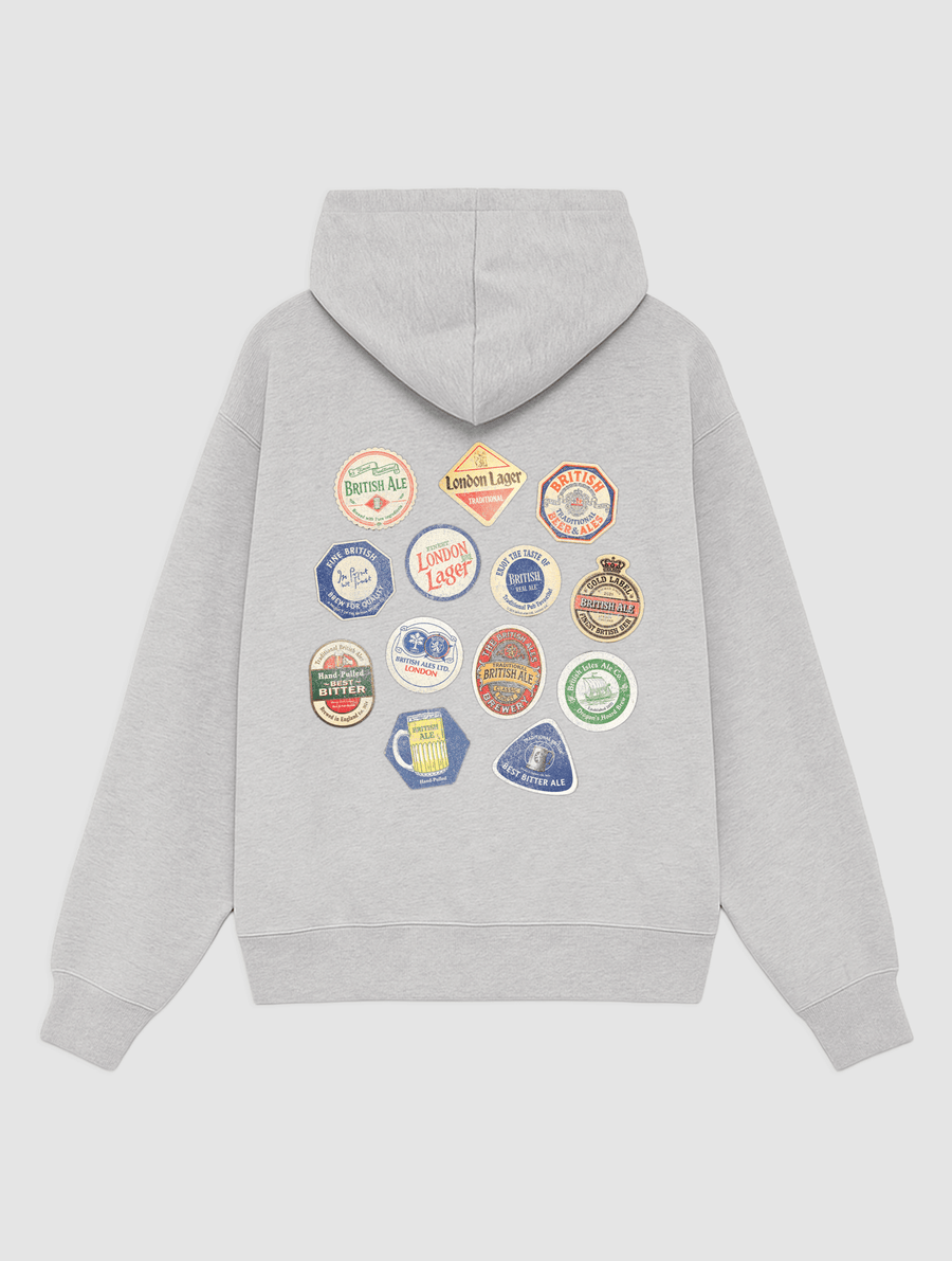 british booze grey hoodie - In Print We Trust