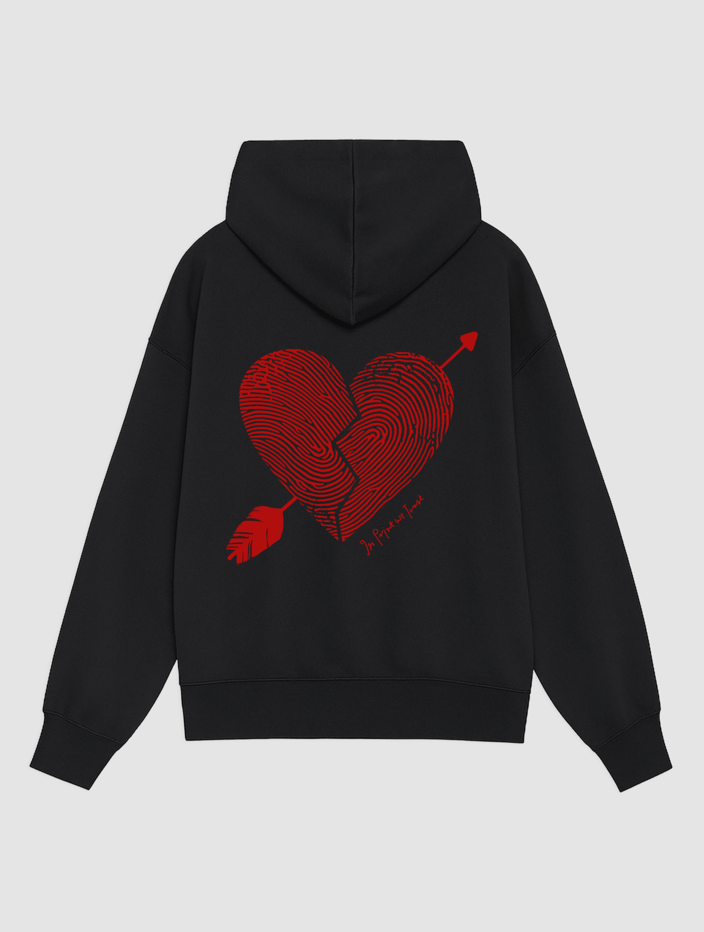 broken heart black hoodie - In Print We Trust