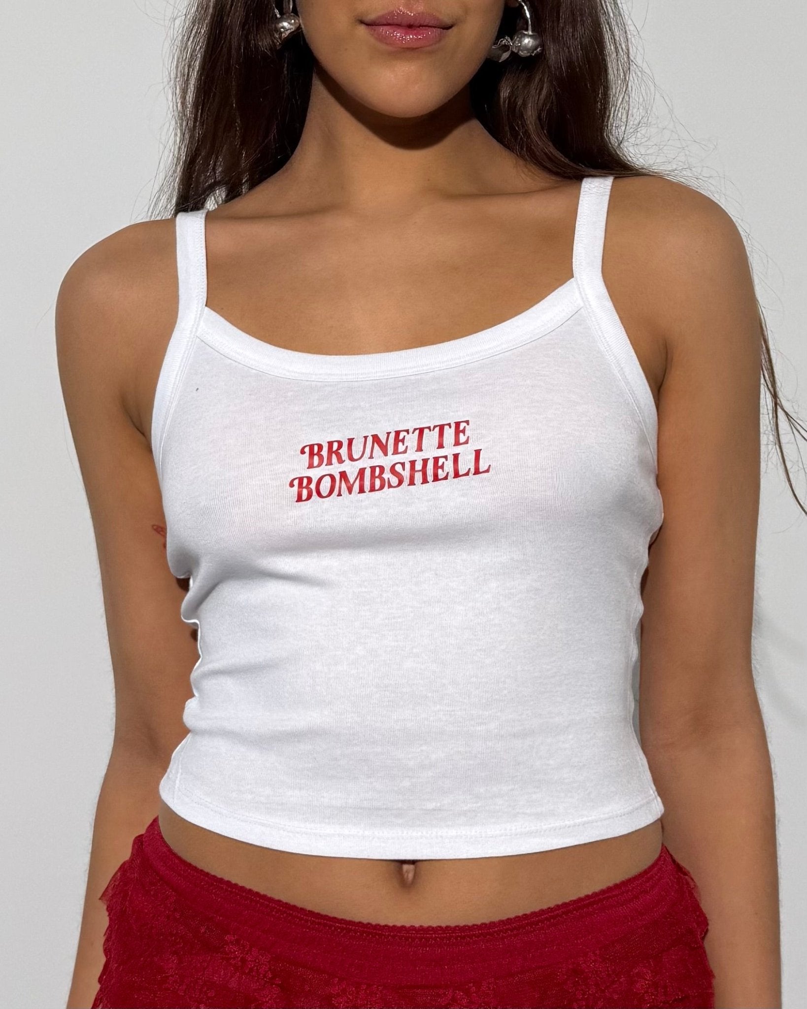 brunette bombshell tank top - In Print We Trust