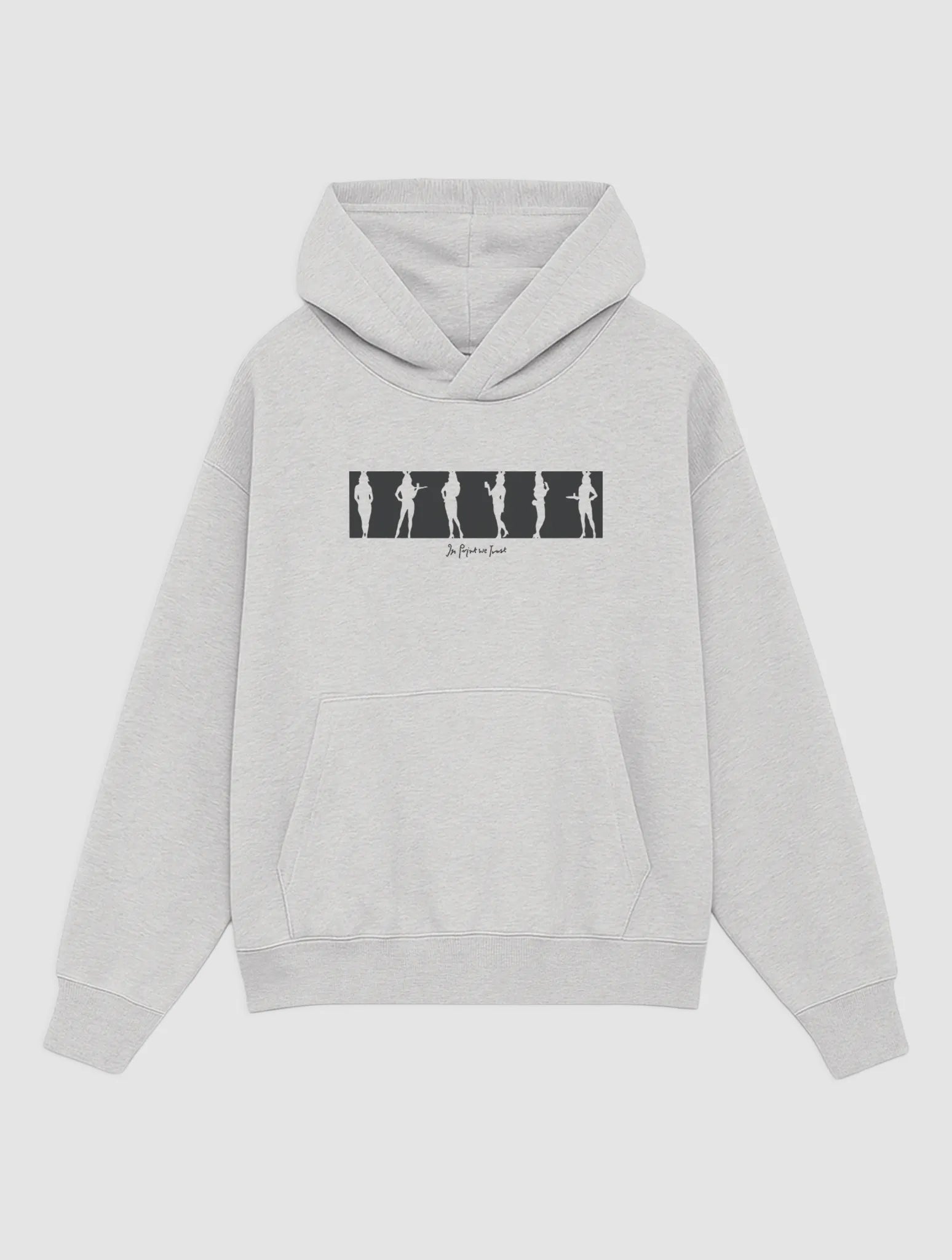 bunnies grey hoodie - In Print We Trust