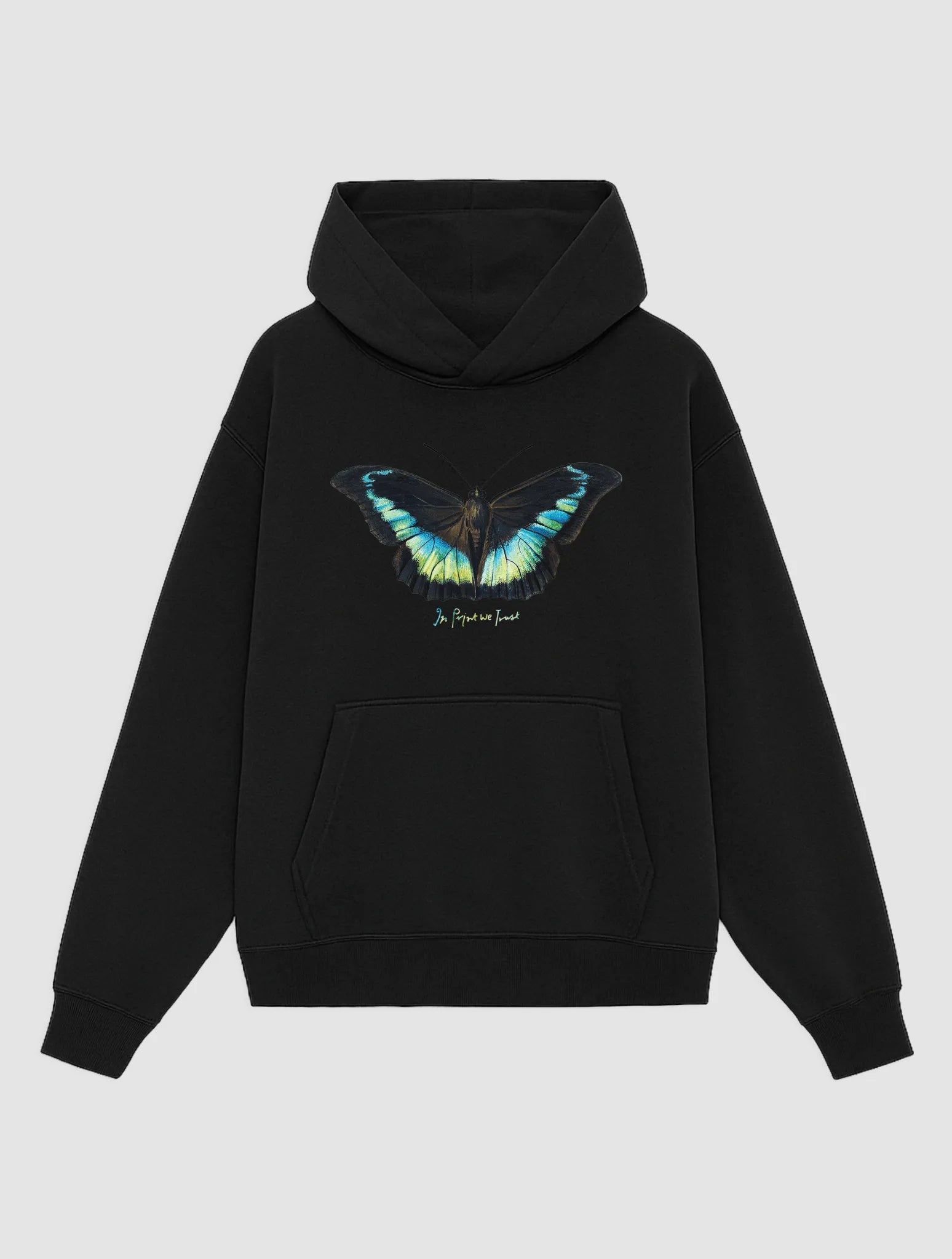 butterfly black hoodie - In Print We Trust