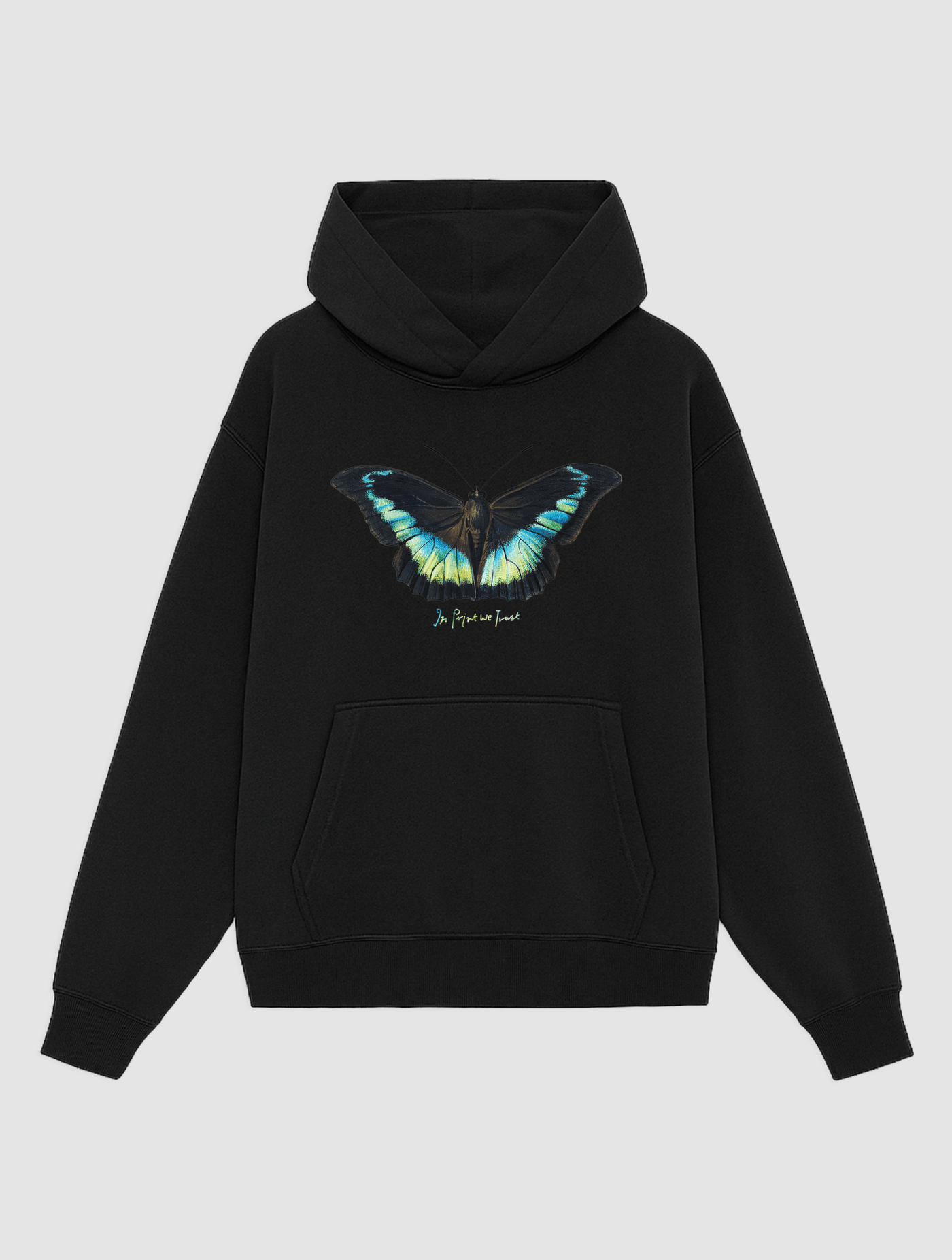 butterfly black hoodie - In Print We Trust