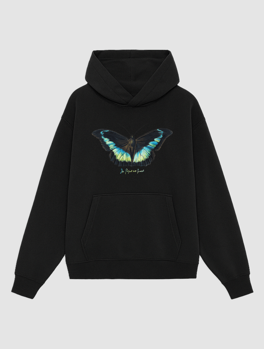 butterfly black hoodie - In Print We Trust