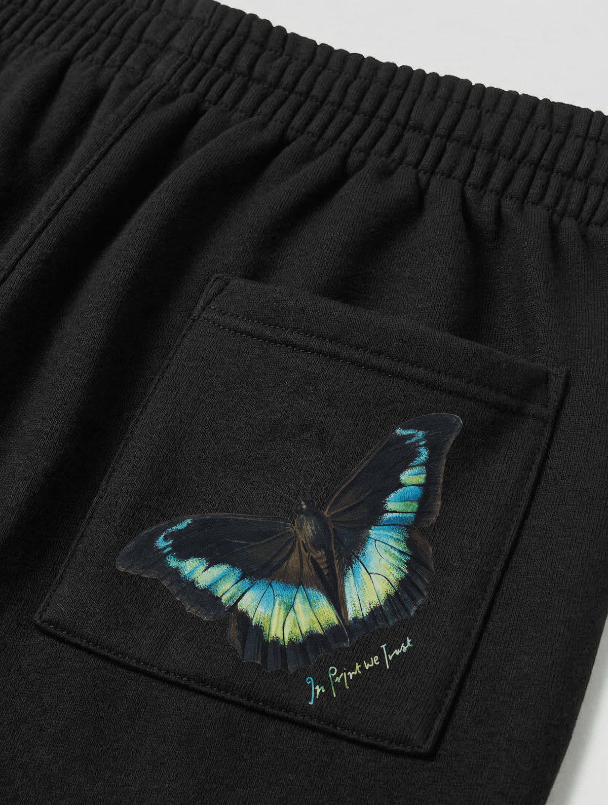 butterfly black sweatpants - In Print We Trust