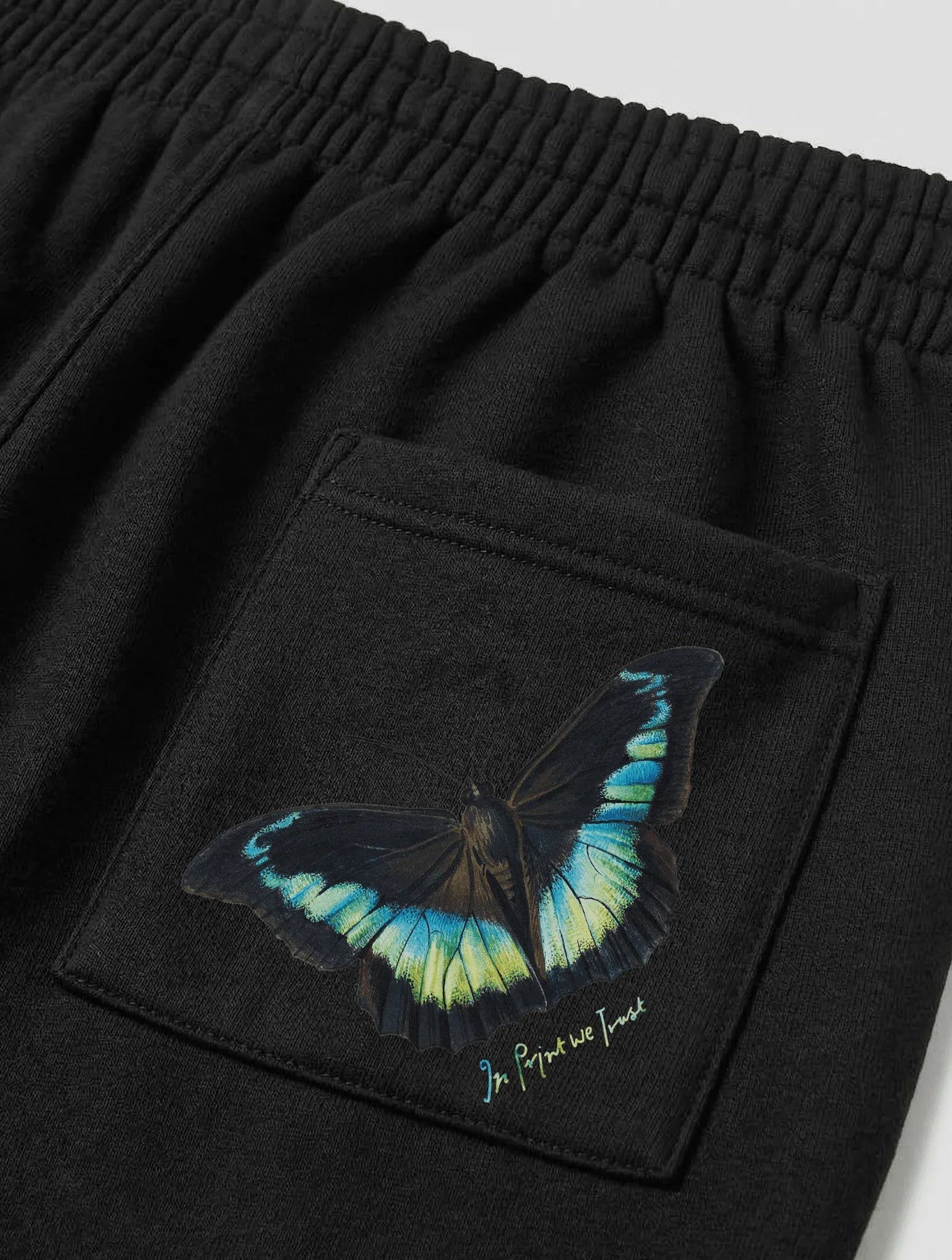 butterfly black sweatpants - In Print We Trust