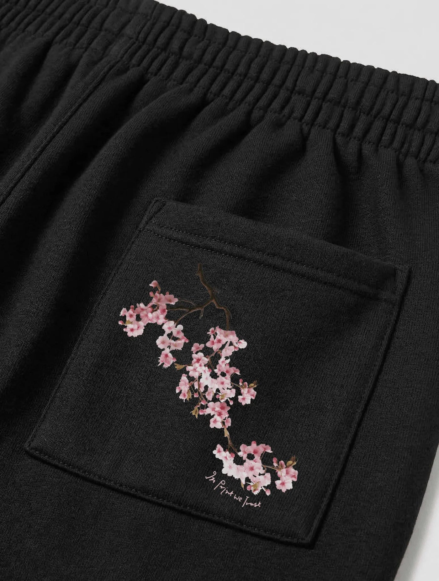 cherry blossom black sweatpants - In Print We Trust
