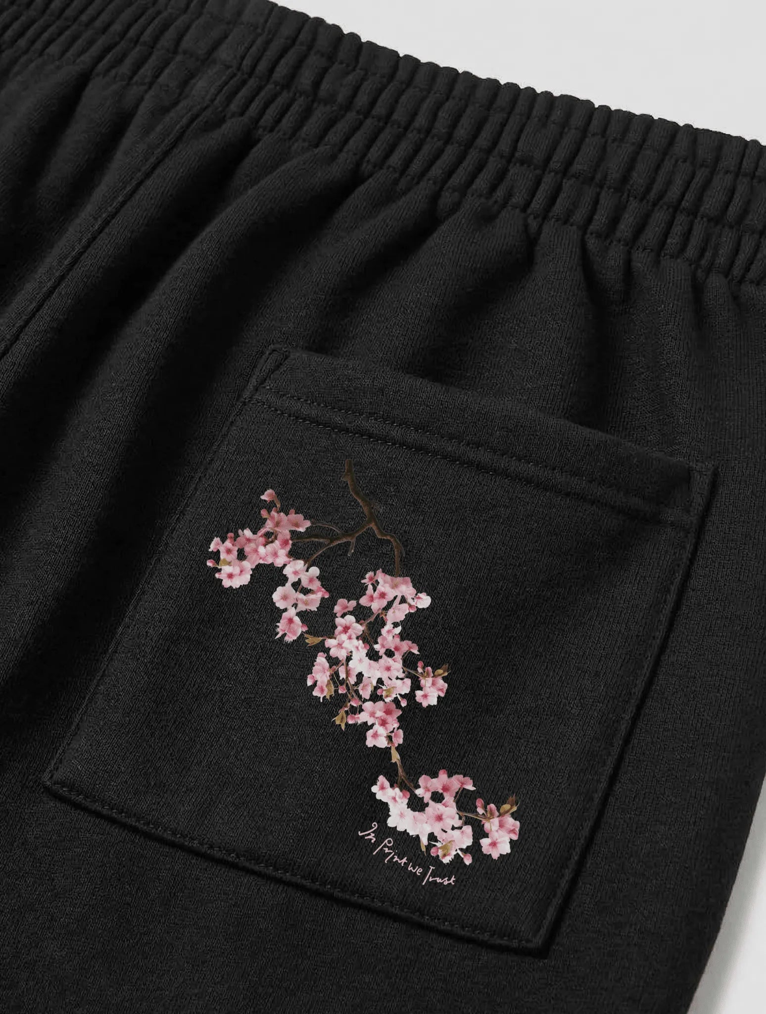 cherry blossom black sweatpants - In Print We Trust