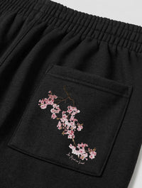 cherry blossom black sweatpants - In Print We Trust