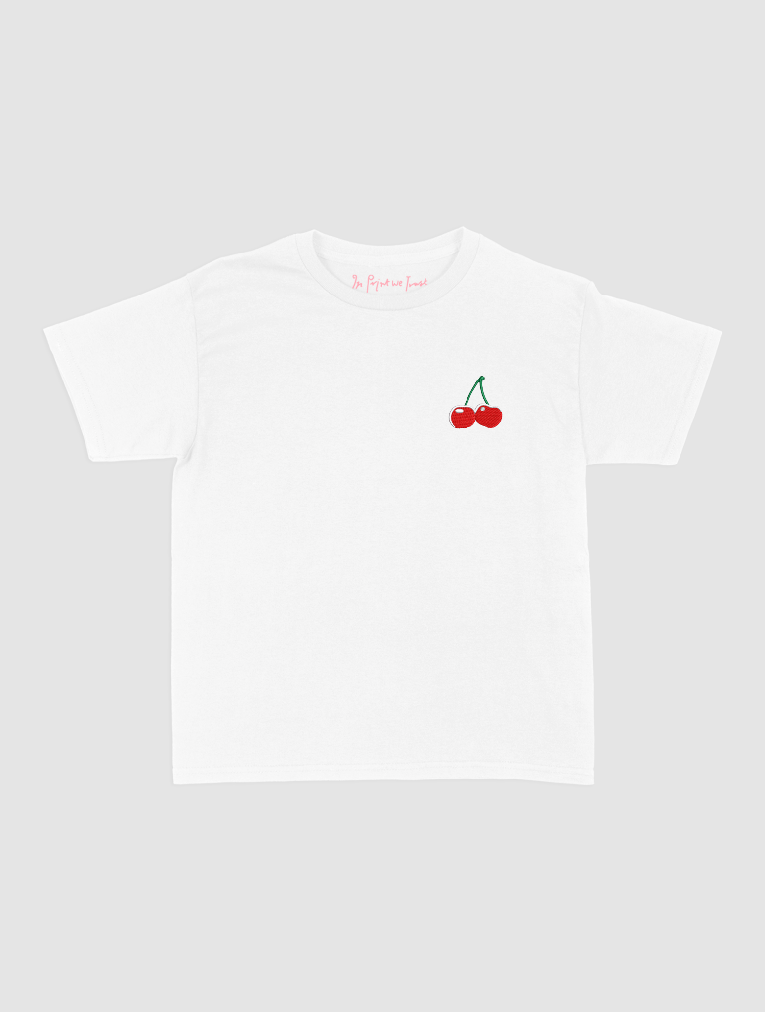 cherry embroidered baby tee - In Print We Trust