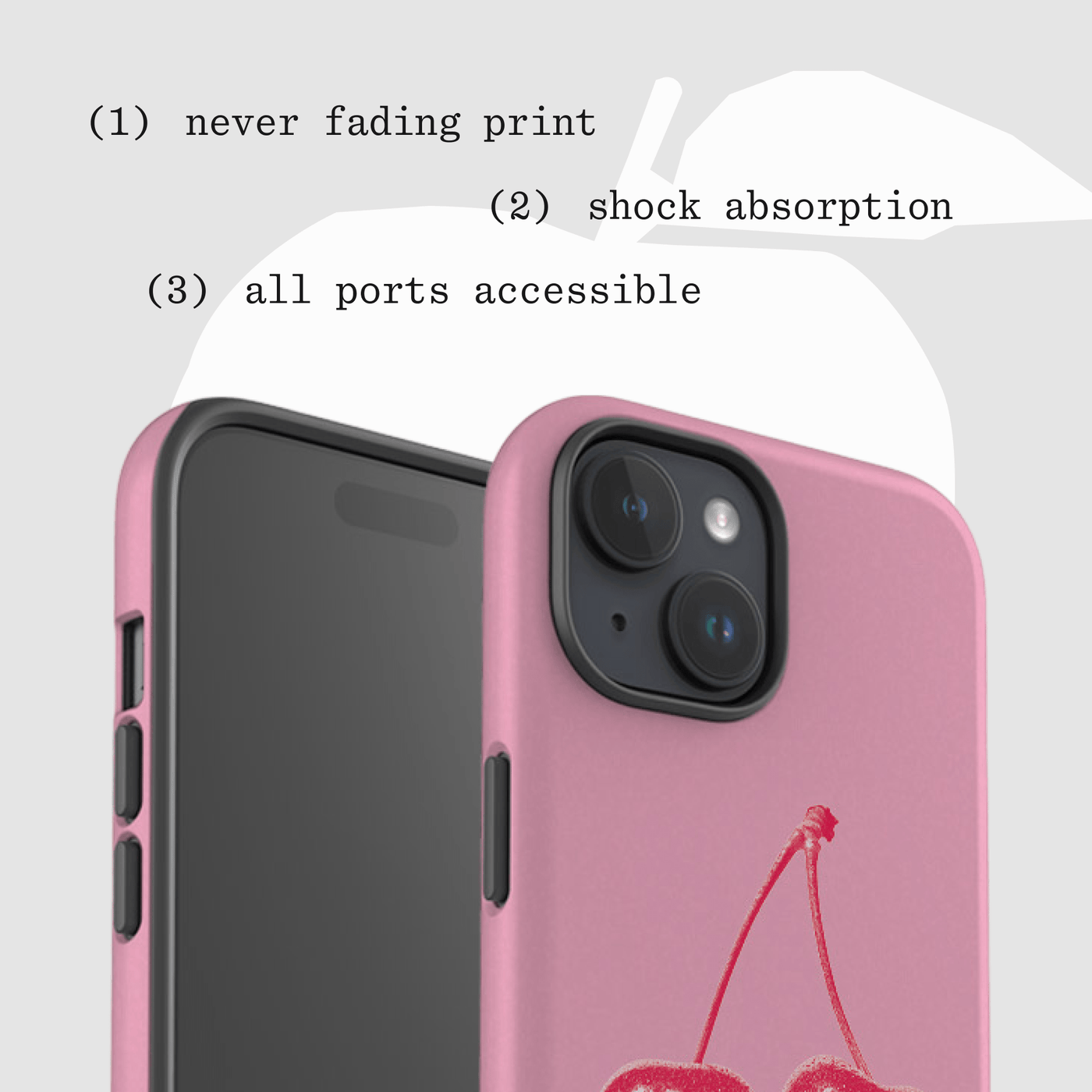 cherry tough iPhone case - In Print We Trust
