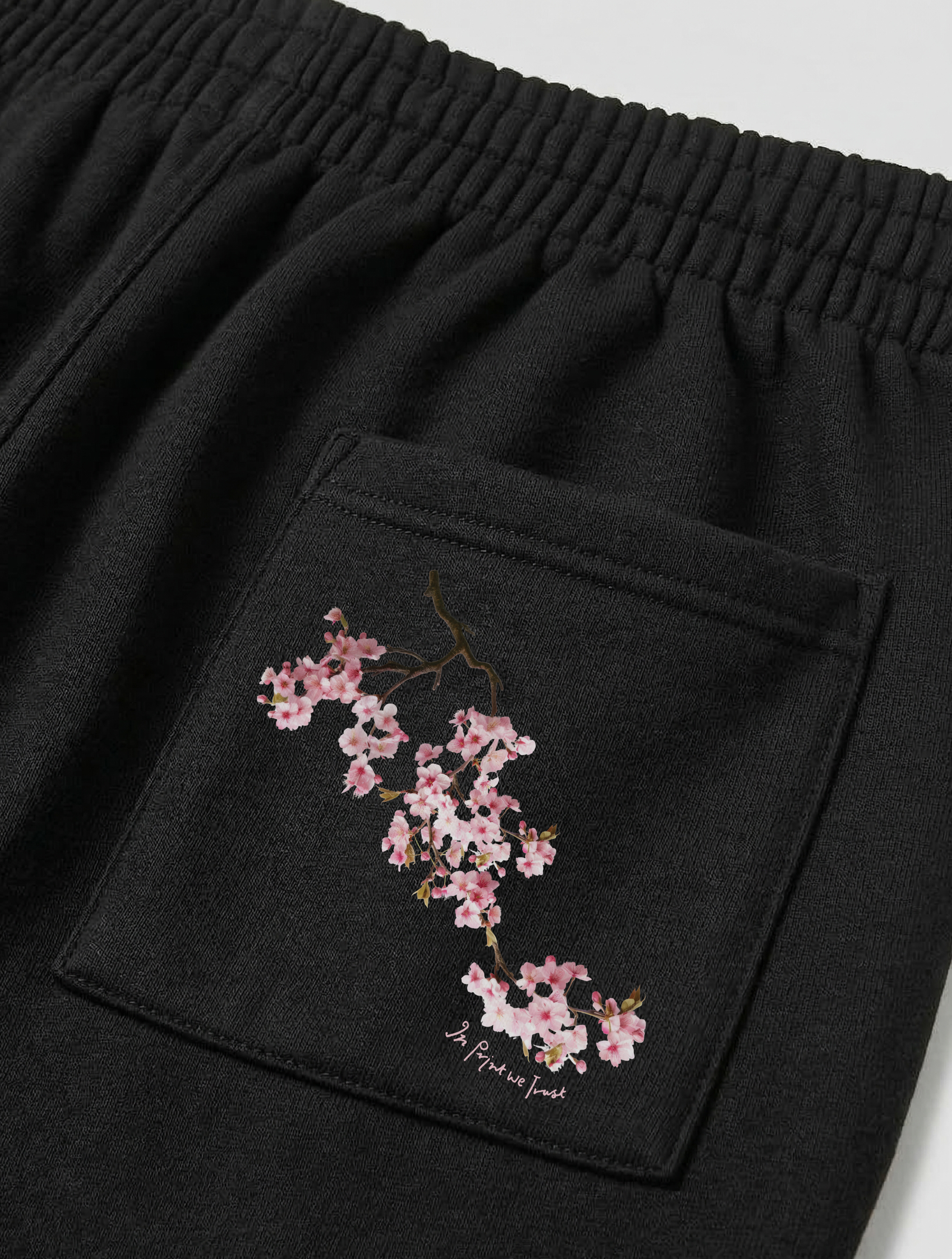 cherry blossom black sweatpants