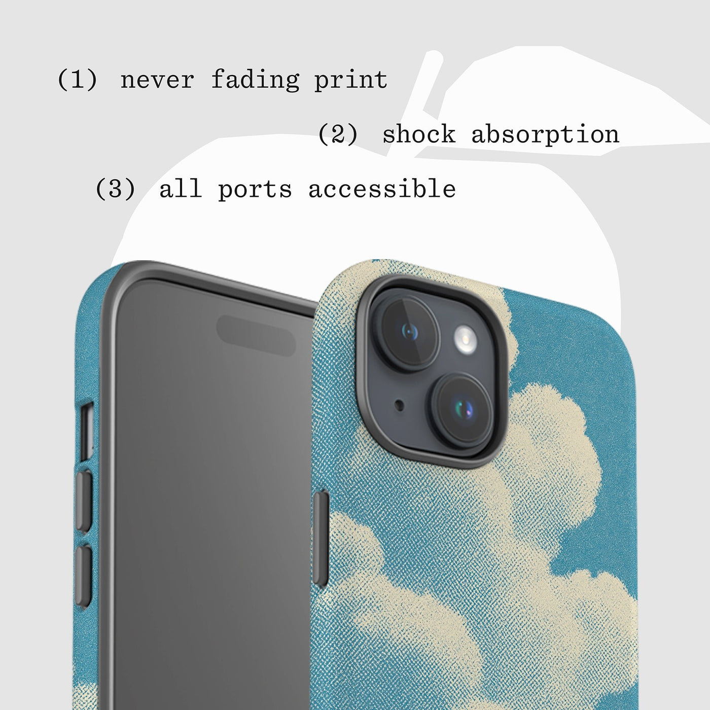 clouds tough iPhone case - In Print We Trust