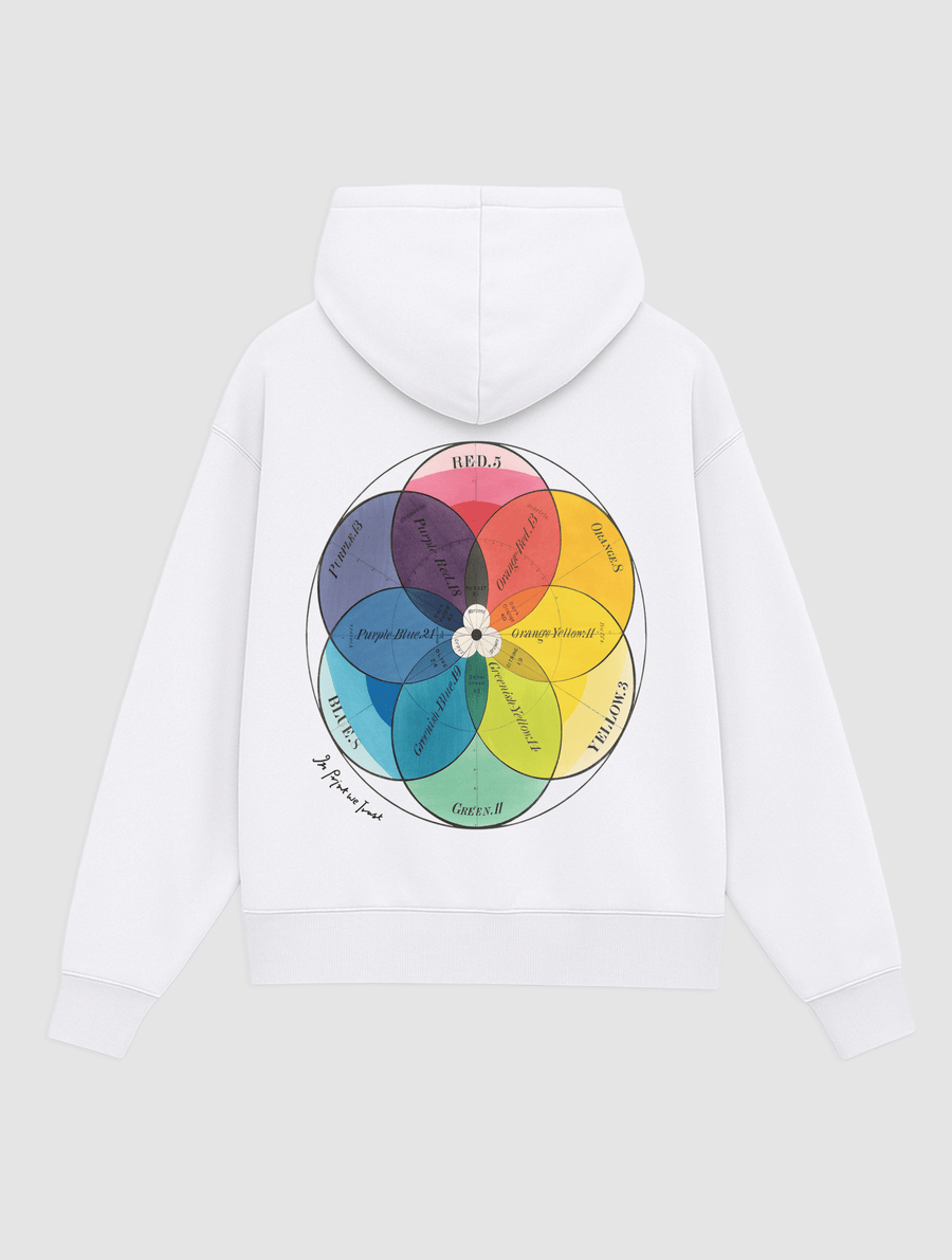 colour wheel white hoodie - In Print We Trust