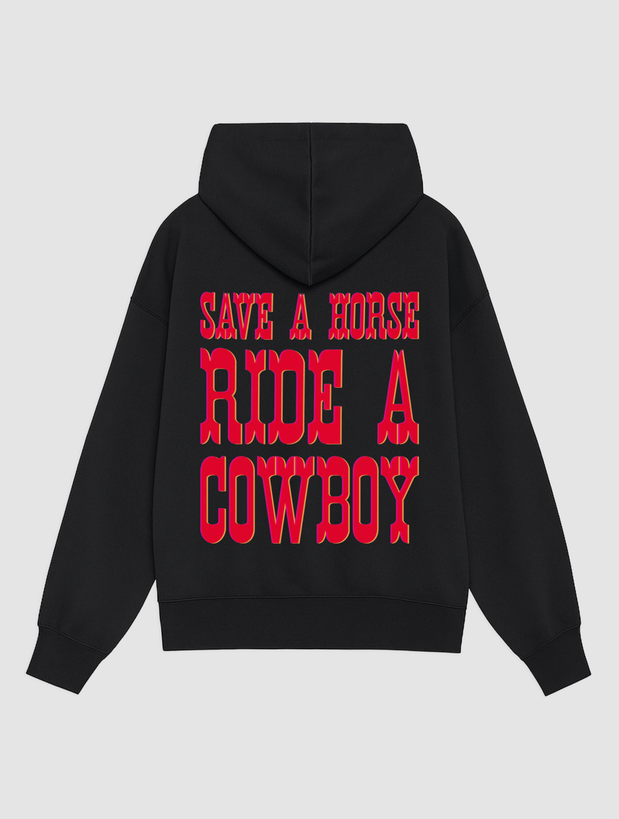 cowboy black hoodie - In Print We Trust