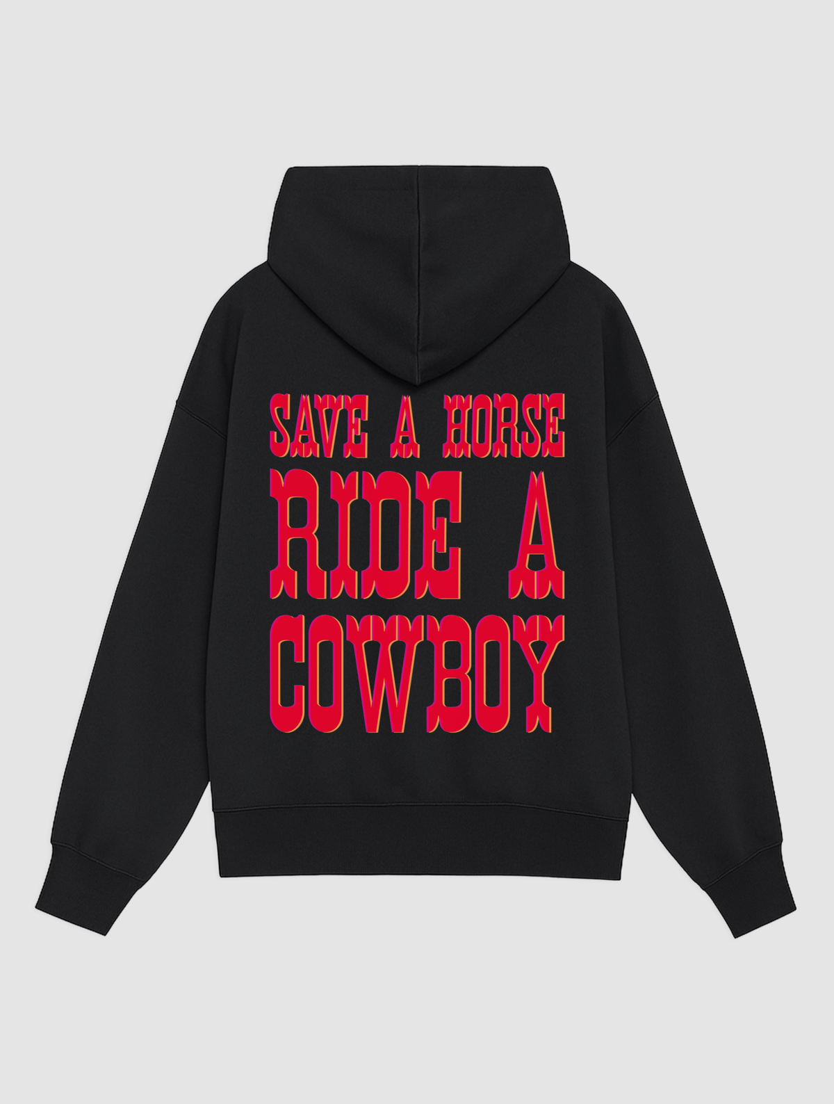 cowboy black hoodie - In Print We Trust