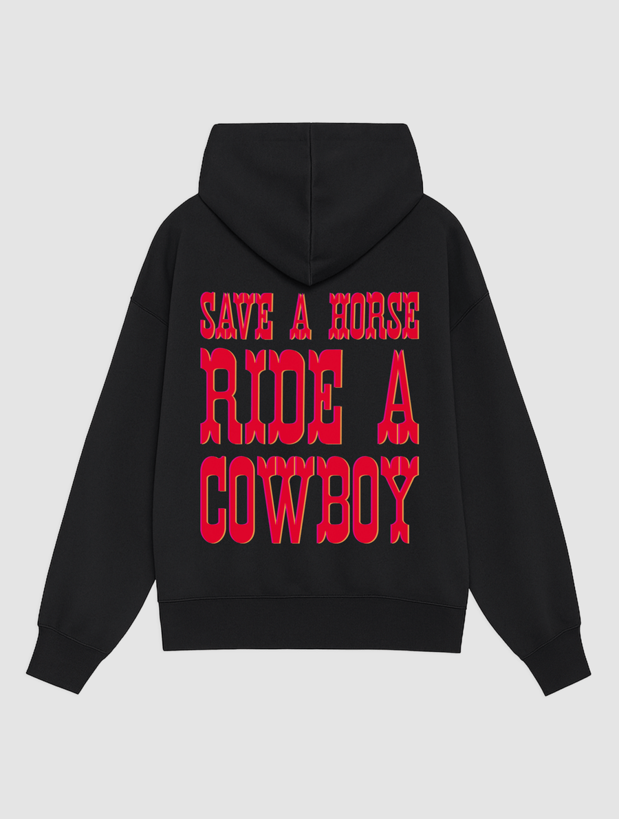 cowboy black hoodie - In Print We Trust