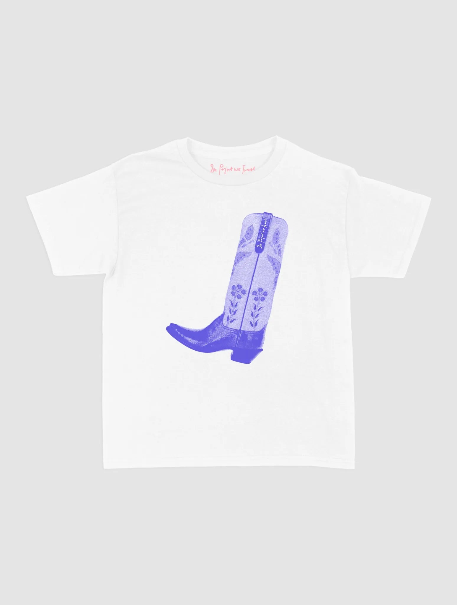 cowboy boot baby tee - In Print We Trust