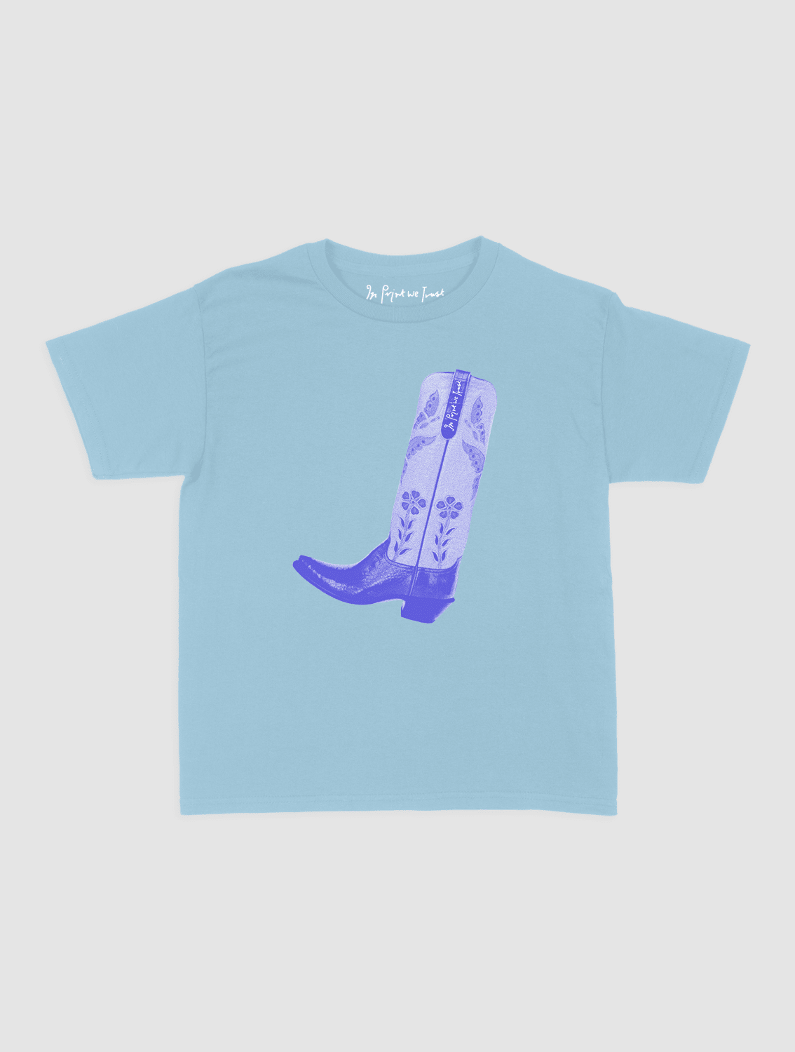 cowboy boot baby tee - In Print We Trust
