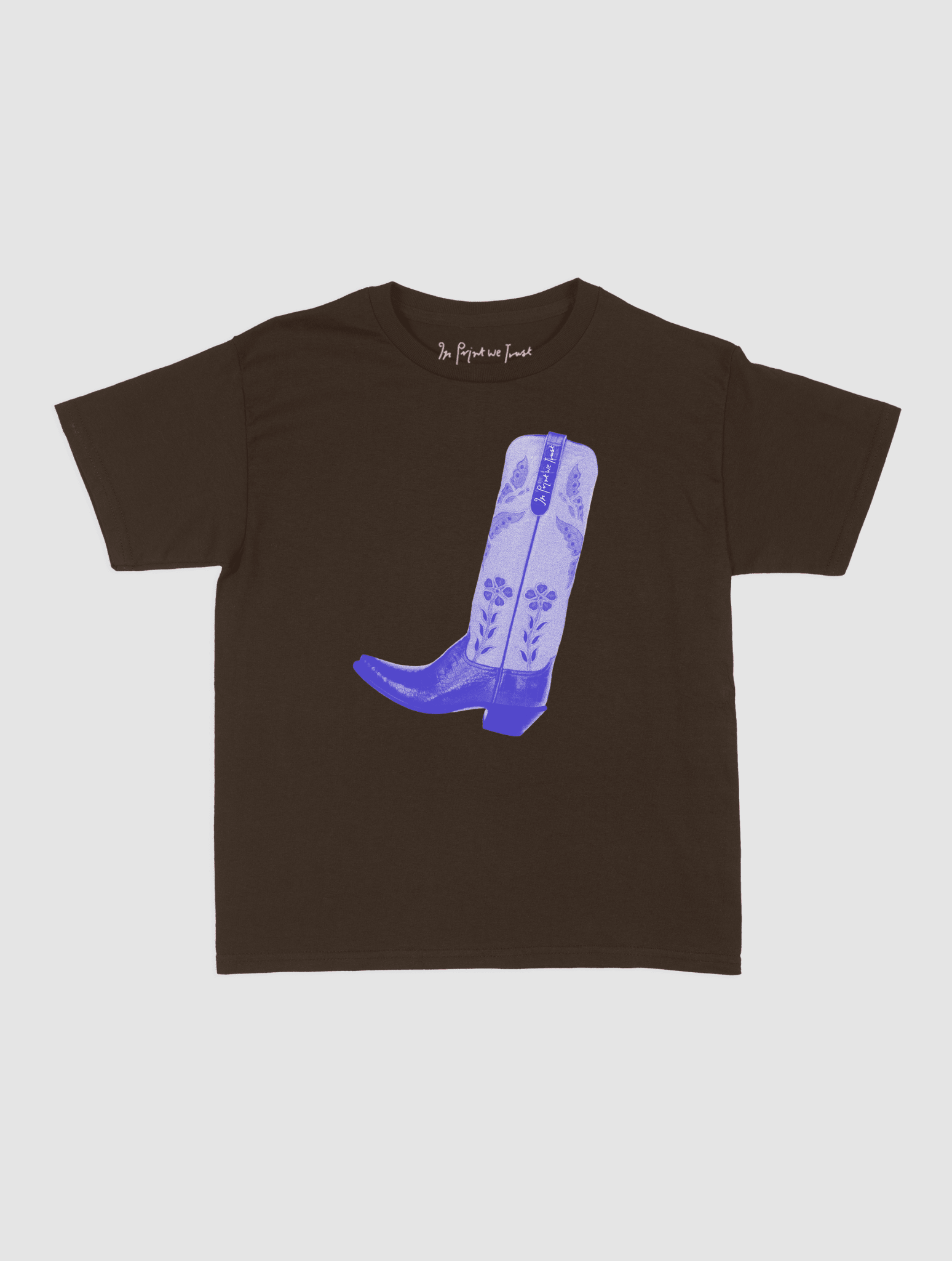 cowboy boot baby tee - In Print We Trust