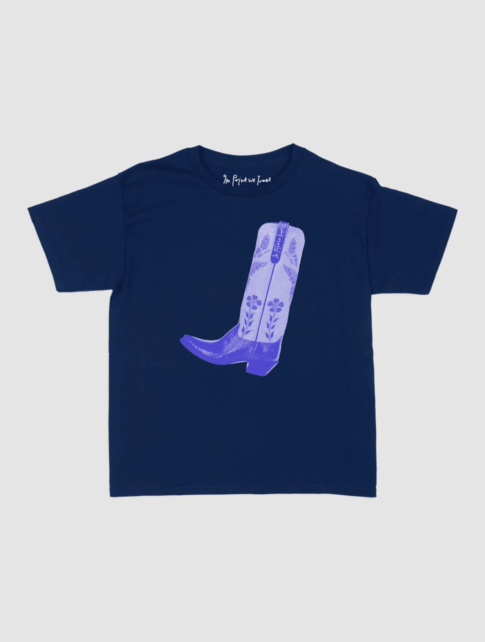 cowboy boot baby tee - In Print We Trust