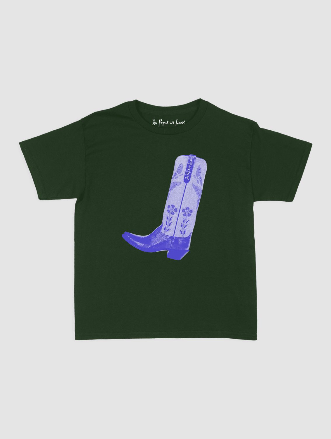 cowboy boot baby tee - In Print We Trust