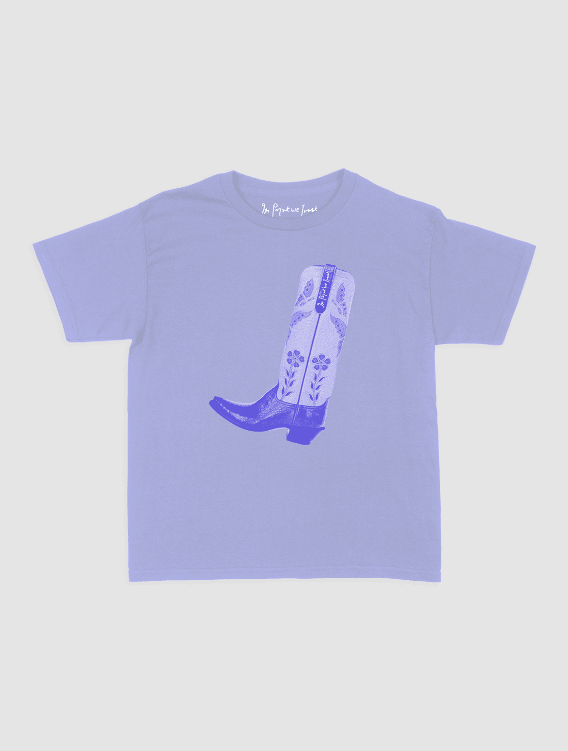 cowboy boot baby tee - In Print We Trust