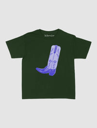 cowboy boot baby tee - In Print We Trust