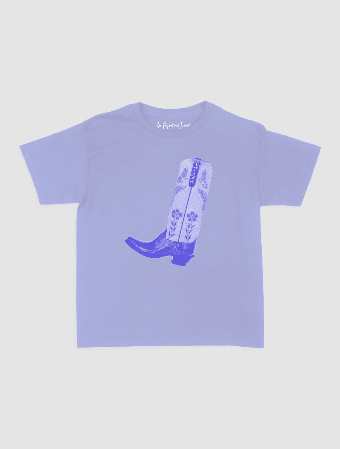 cowboy boot baby tee - In Print We Trust