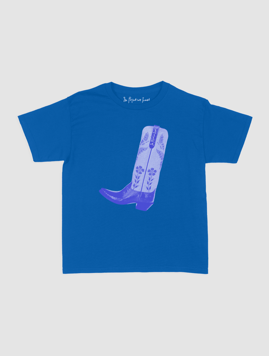 cowboy boot baby tee - In Print We Trust