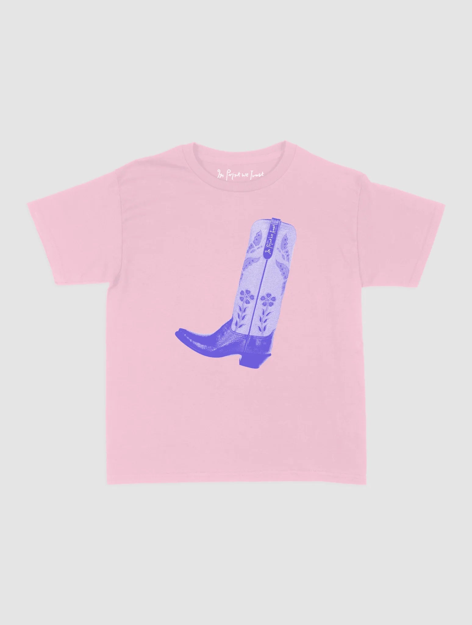 cowboy boot baby tee - In Print We Trust