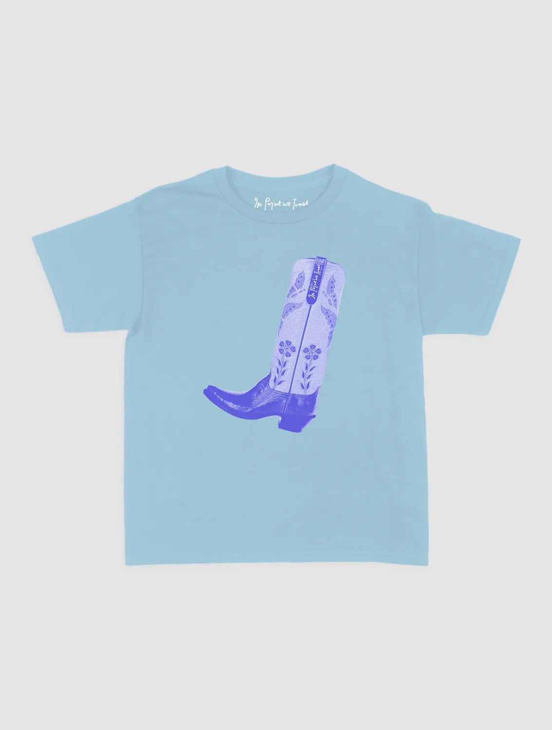 cowboy boot baby tee - In Print We Trust