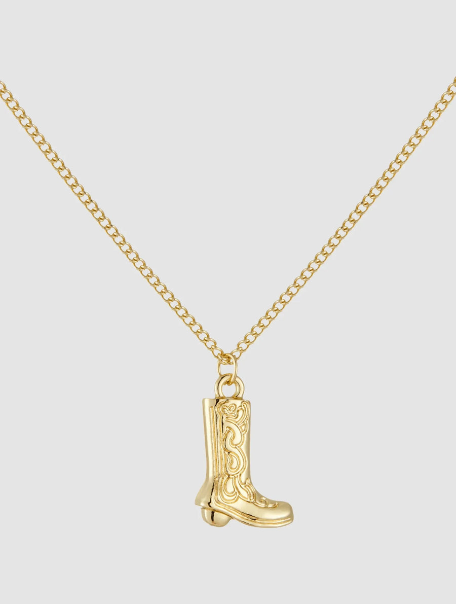 cowboy boot charm necklace - In Print We Trust
