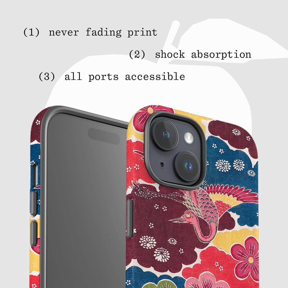 crane tough iPhone case - In Print We Trust