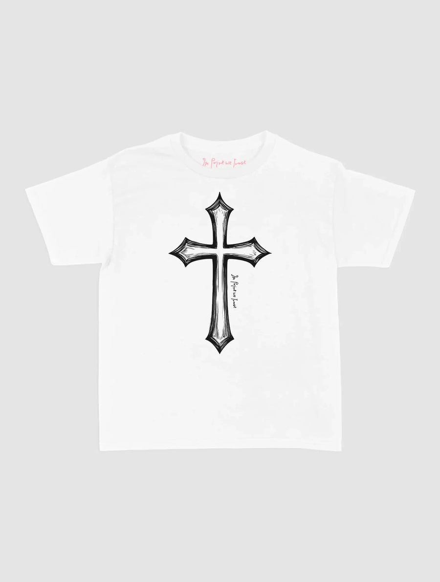 cross baby tee - In Print We Trust