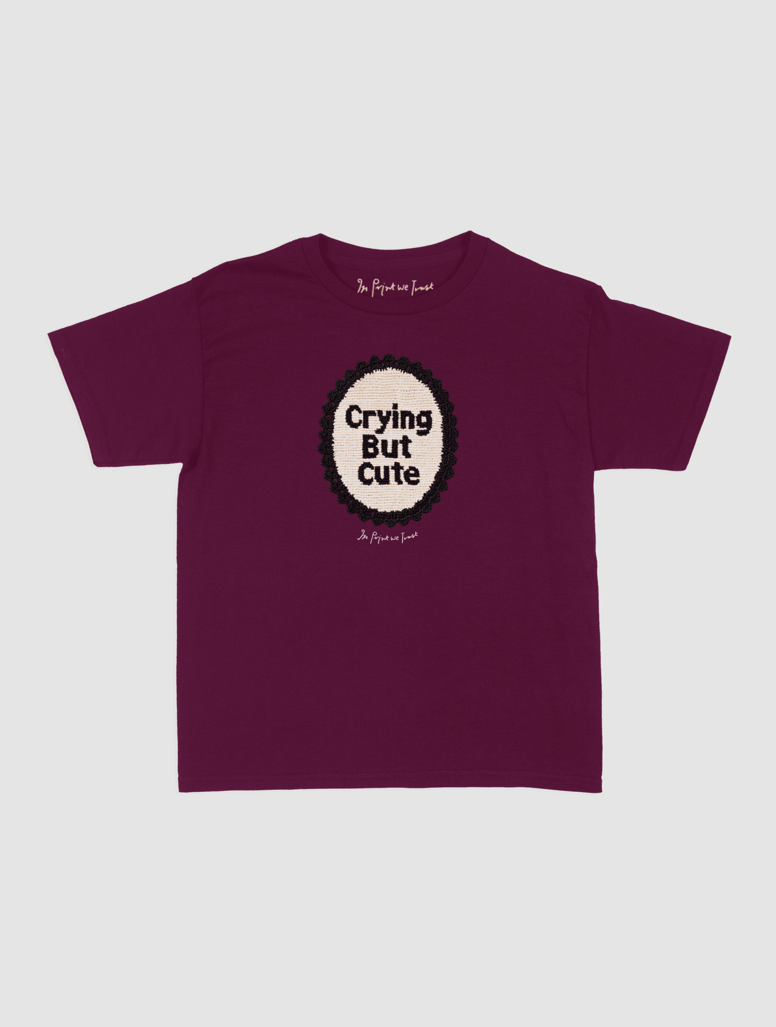 crying but cute crochet baby tee - In Print We Trust