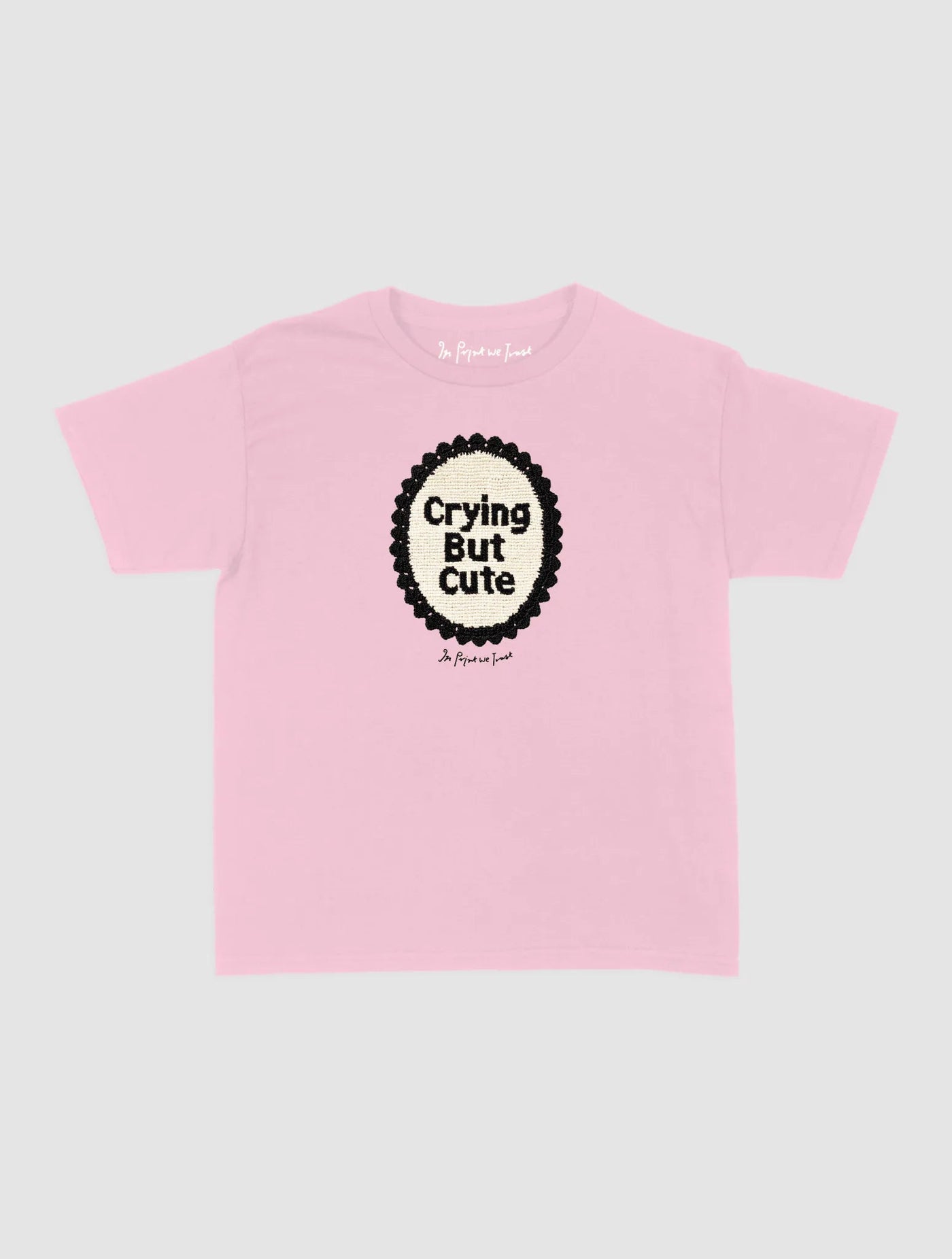 crying but cute crochet baby tee - In Print We Trust