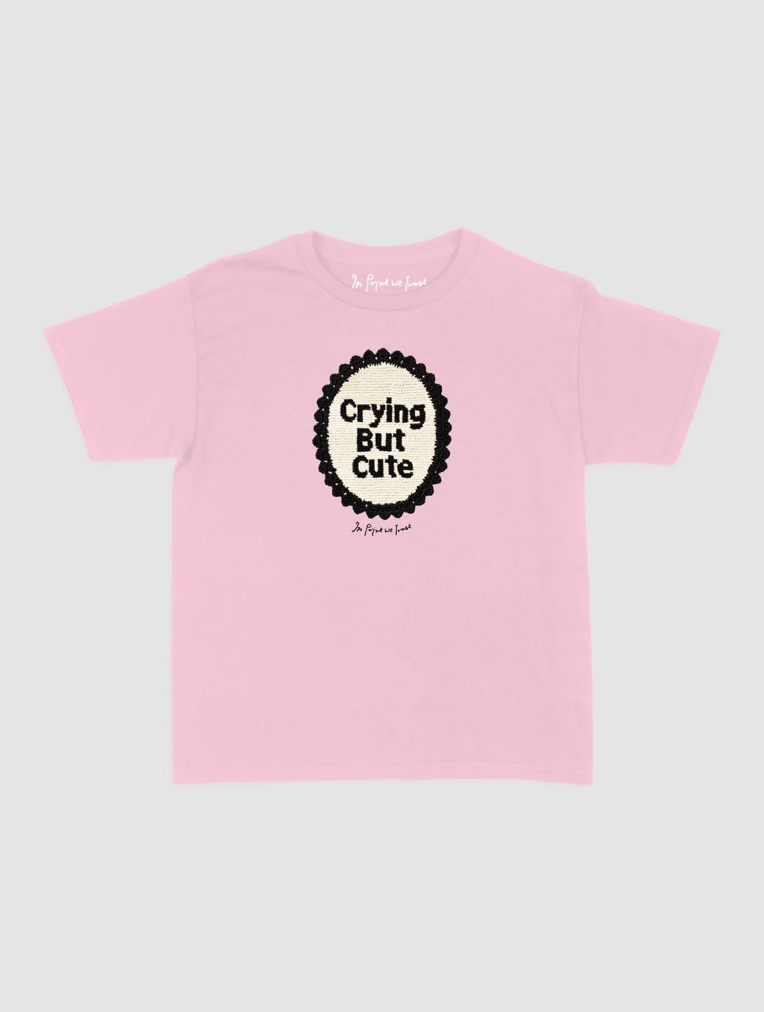 crying but cute crochet baby tee - In Print We Trust