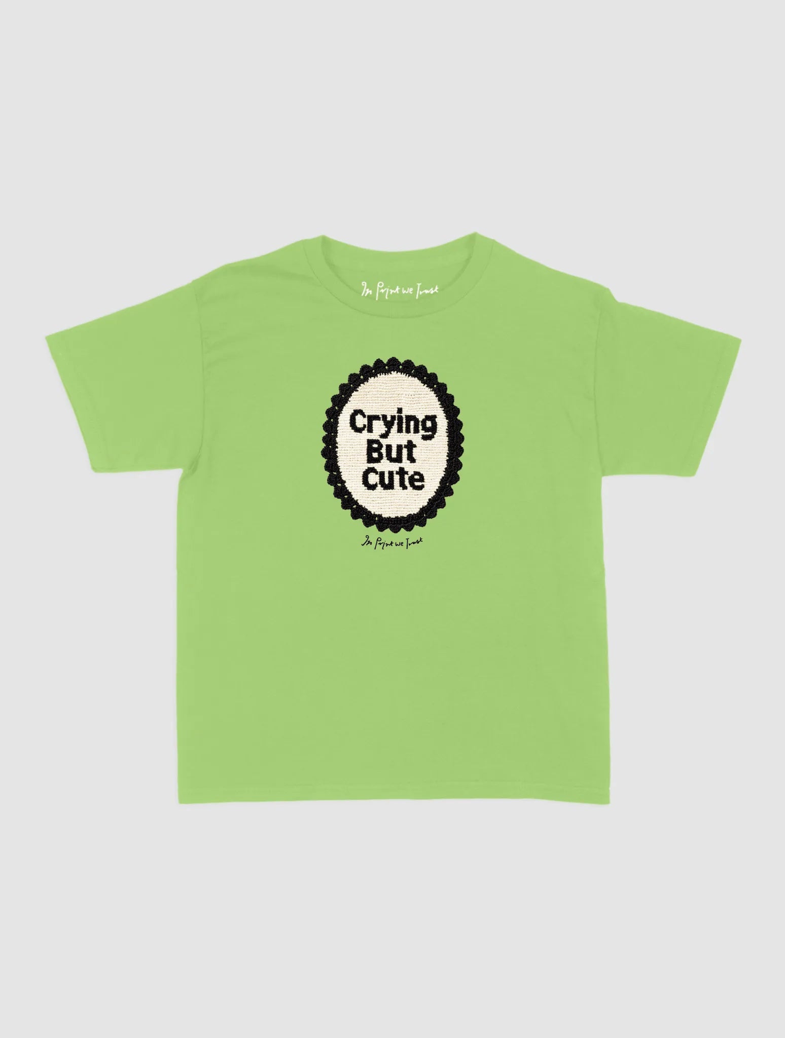 crying but cute crochet baby tee - In Print We Trust