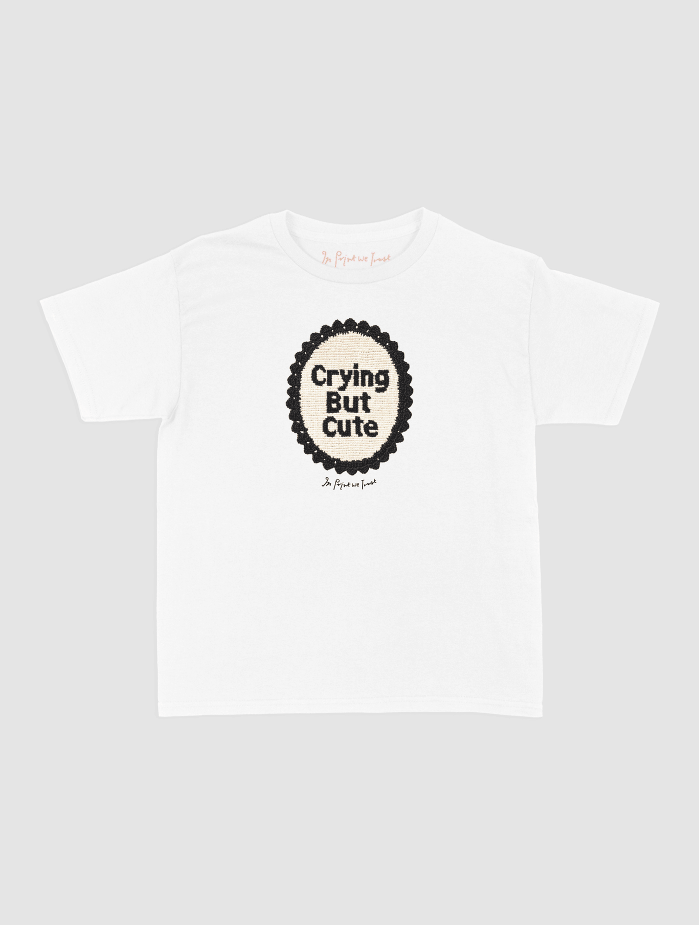 crying but cute crochet baby tee - In Print We Trust