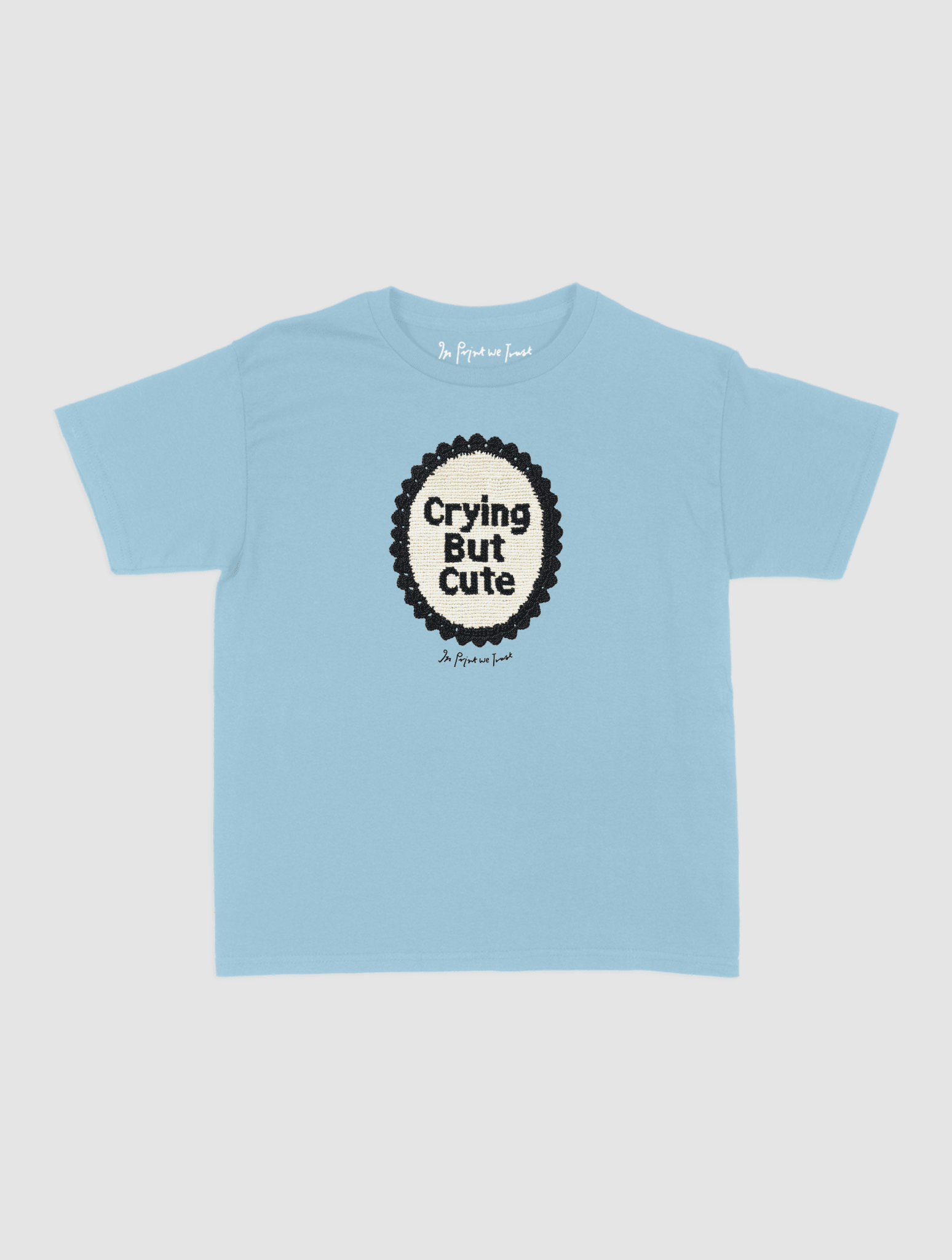 crying but cute crochet baby tee - In Print We Trust